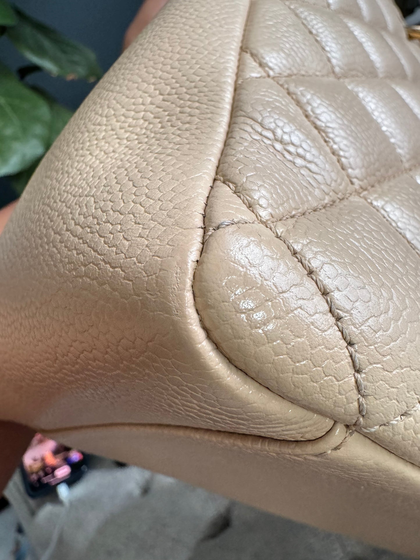Chanel GST in Beige Caviar with Gold Hardware