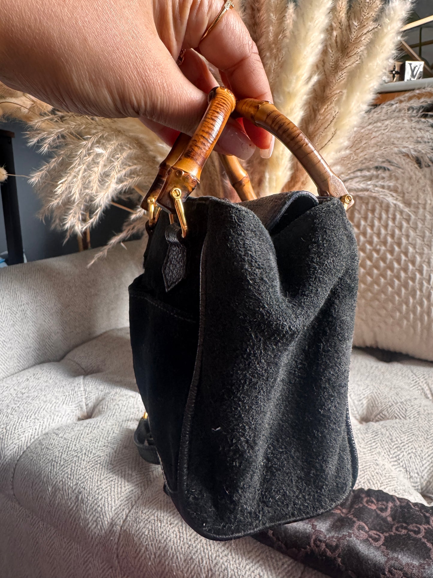 Gucci Vintage Mini Diana in Suede and Leather- with crossbody strap