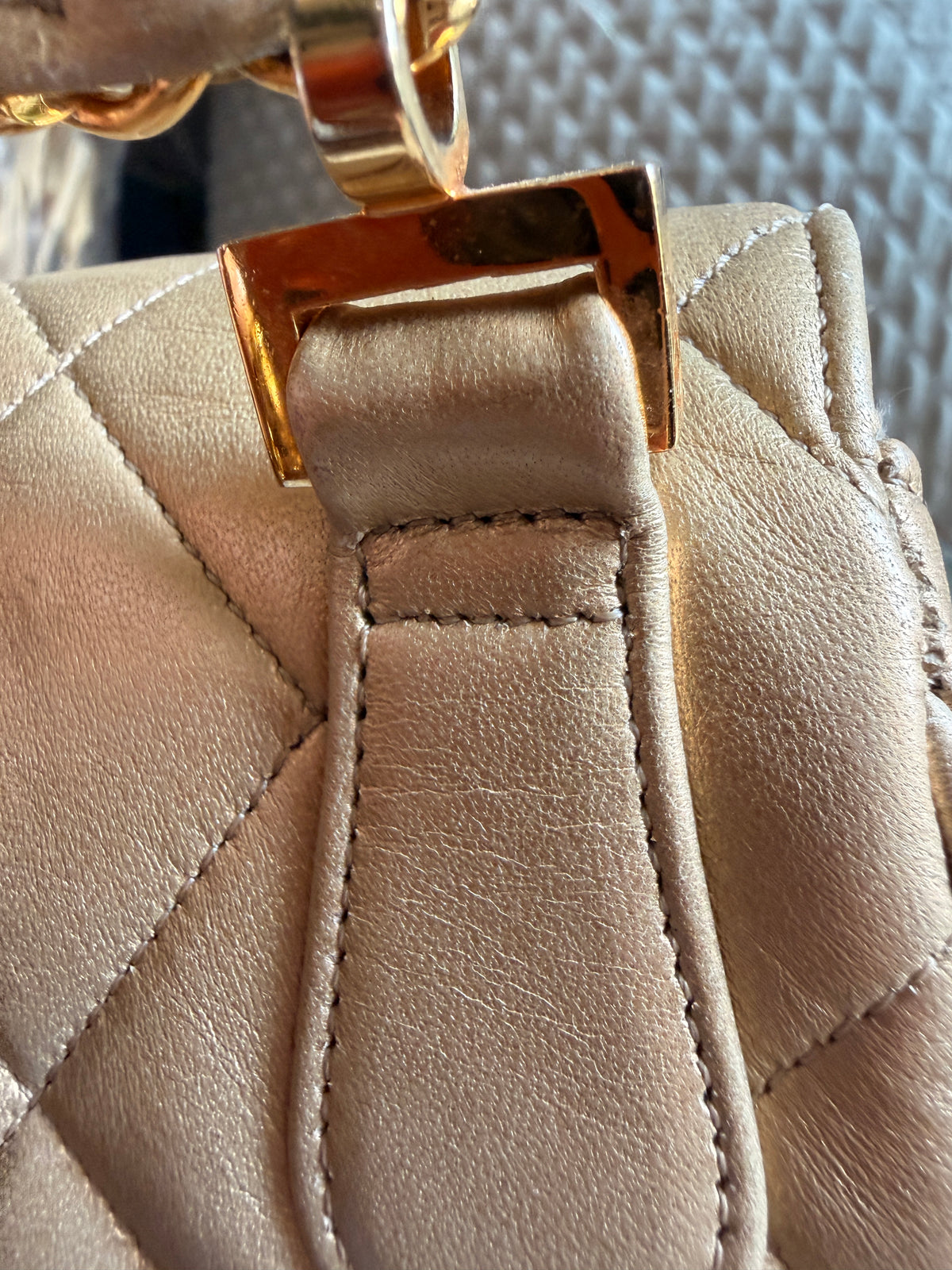 CHANEL Metallic Lambskin Quilted Mini Flap