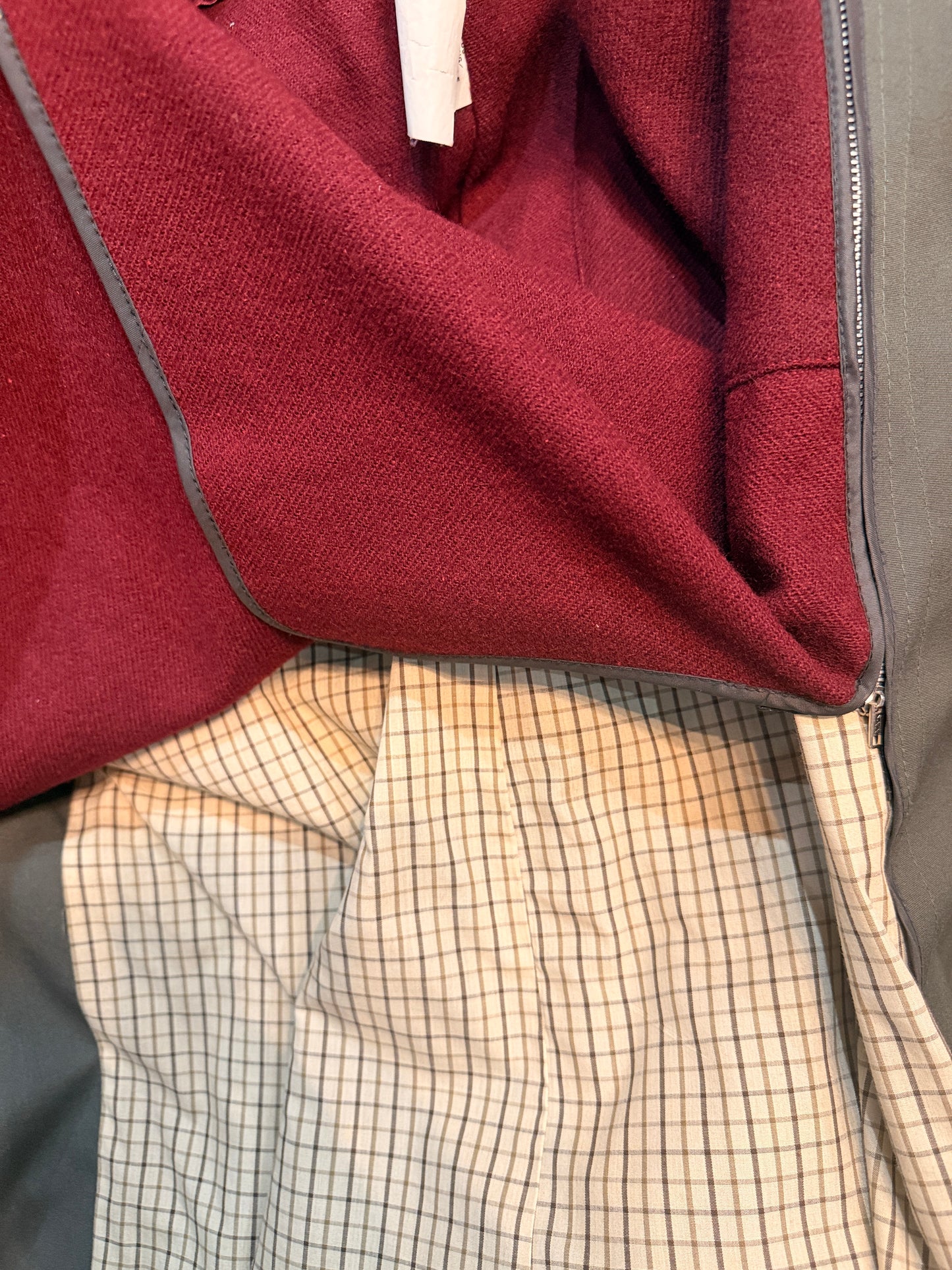 London Fog Vintage Trench Coat 44R w/ Zip-Out Wool Liner – Classic Olive Green