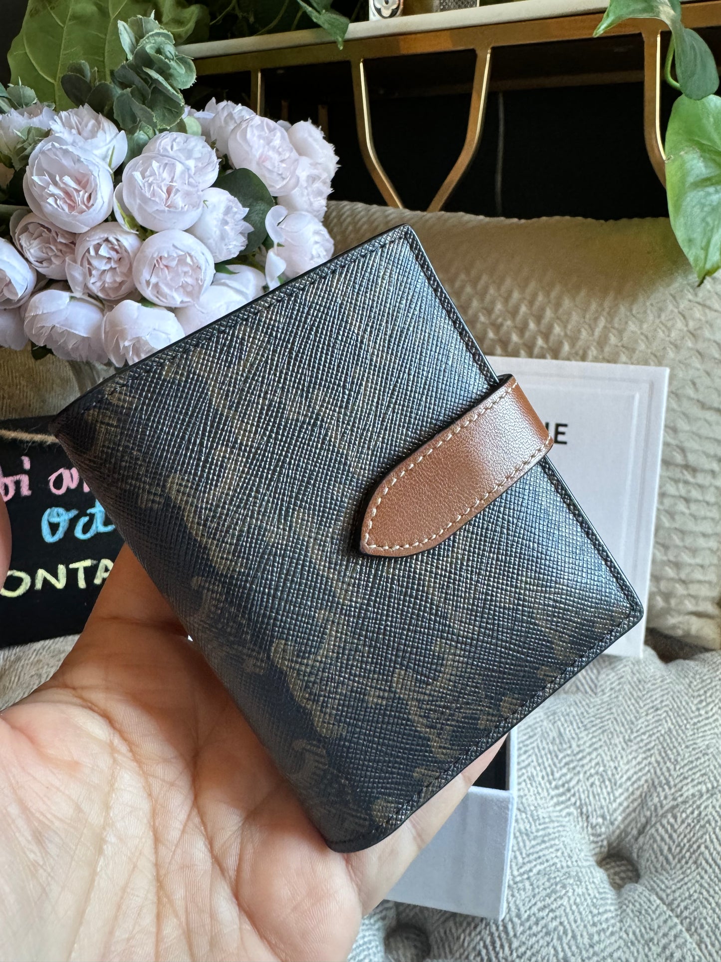 Celine SMALL WALLET IN TRIOMPHE CANVAS AND LAMBSKIN