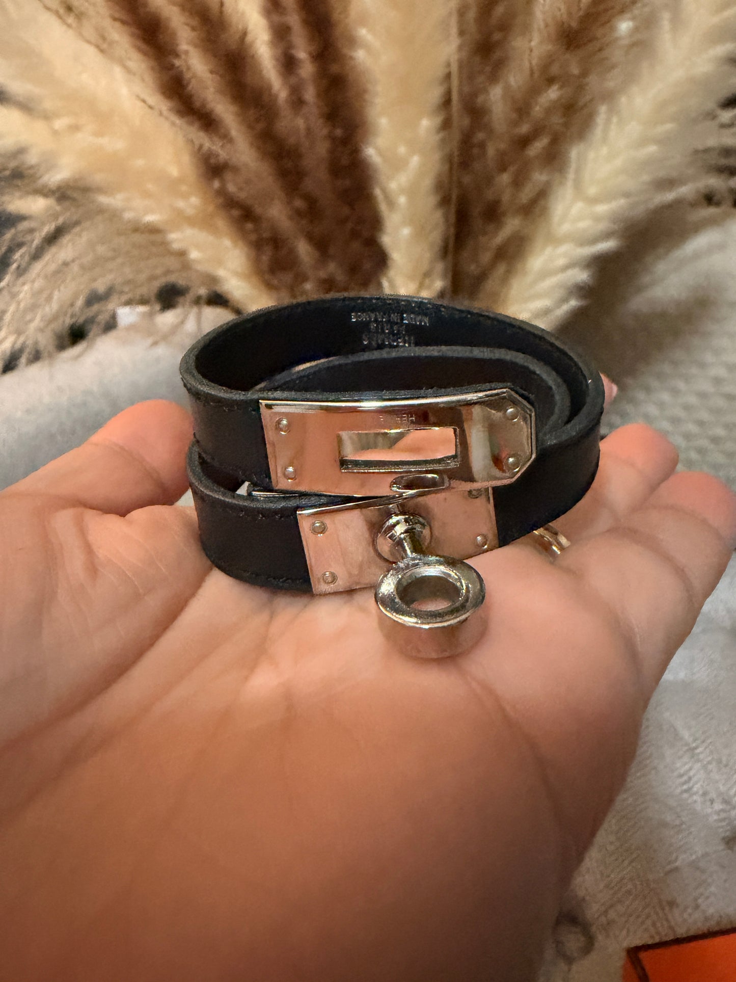 Hermès Kelly Double Tour Bracelet in Silver Hardware