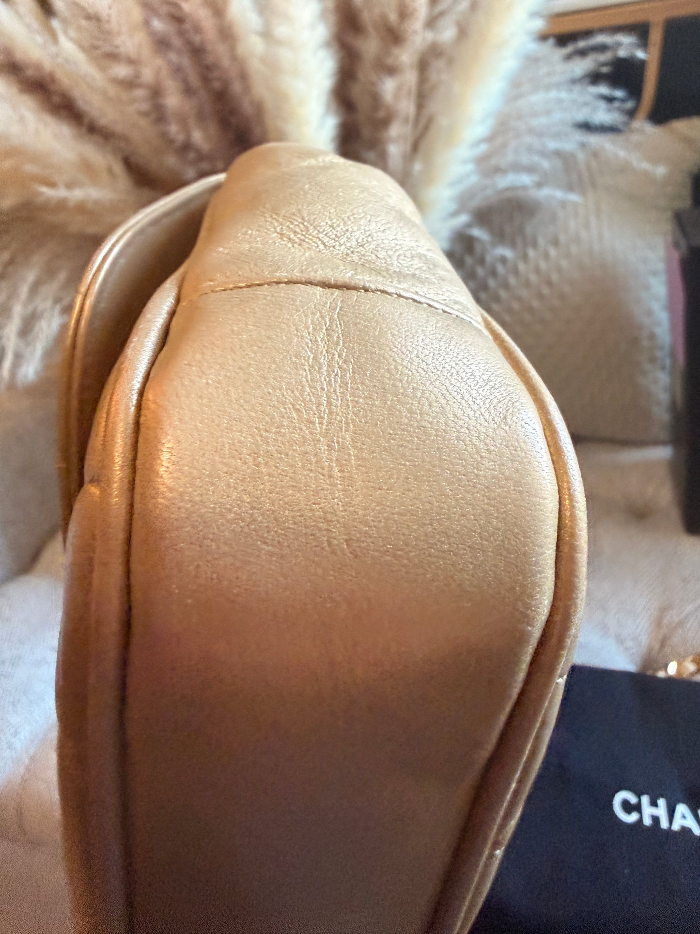 Chanel Metallic Lambskin Quilted Mini Flap in Gold