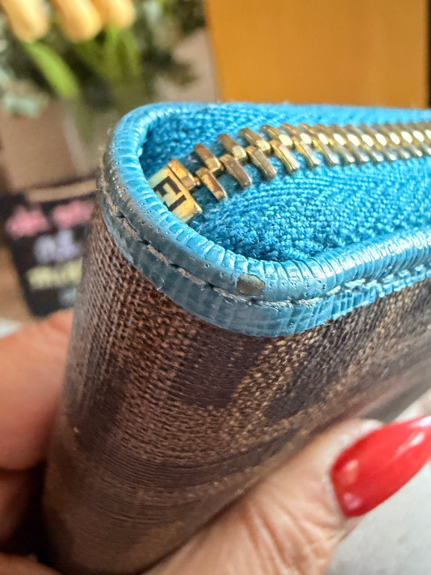 Fendi Zucca Turquoise Wallet