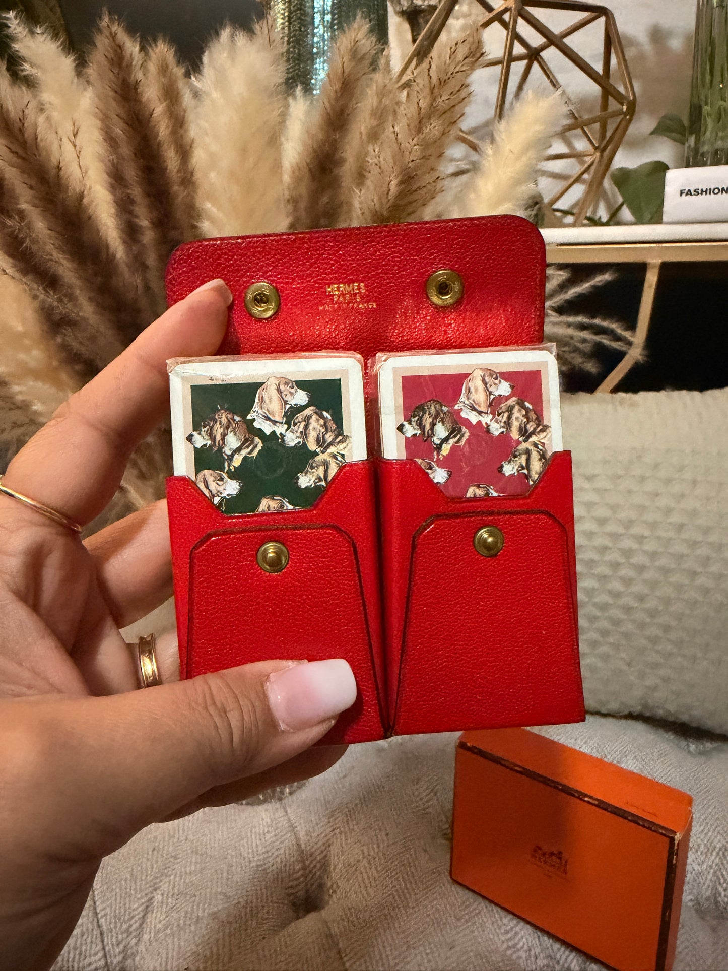 Hermès Vintage Mini Playing cards with Leather Case