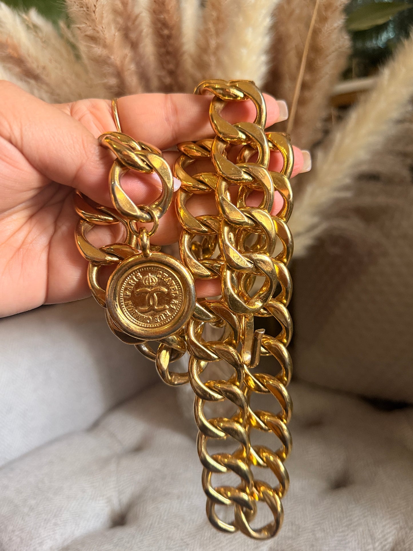 Chanel Vintage 24k Gold Plated Belt