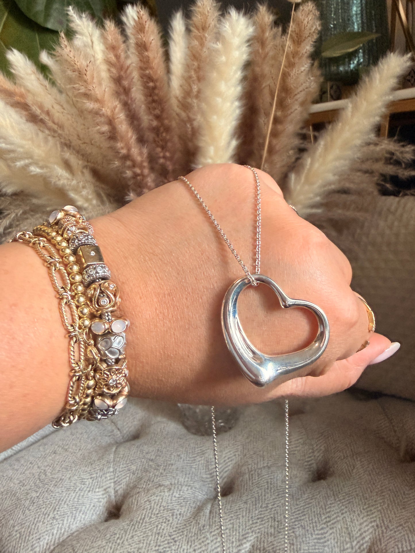 Tiffany & Co. 36mm Extra Large Open Heart Necklace