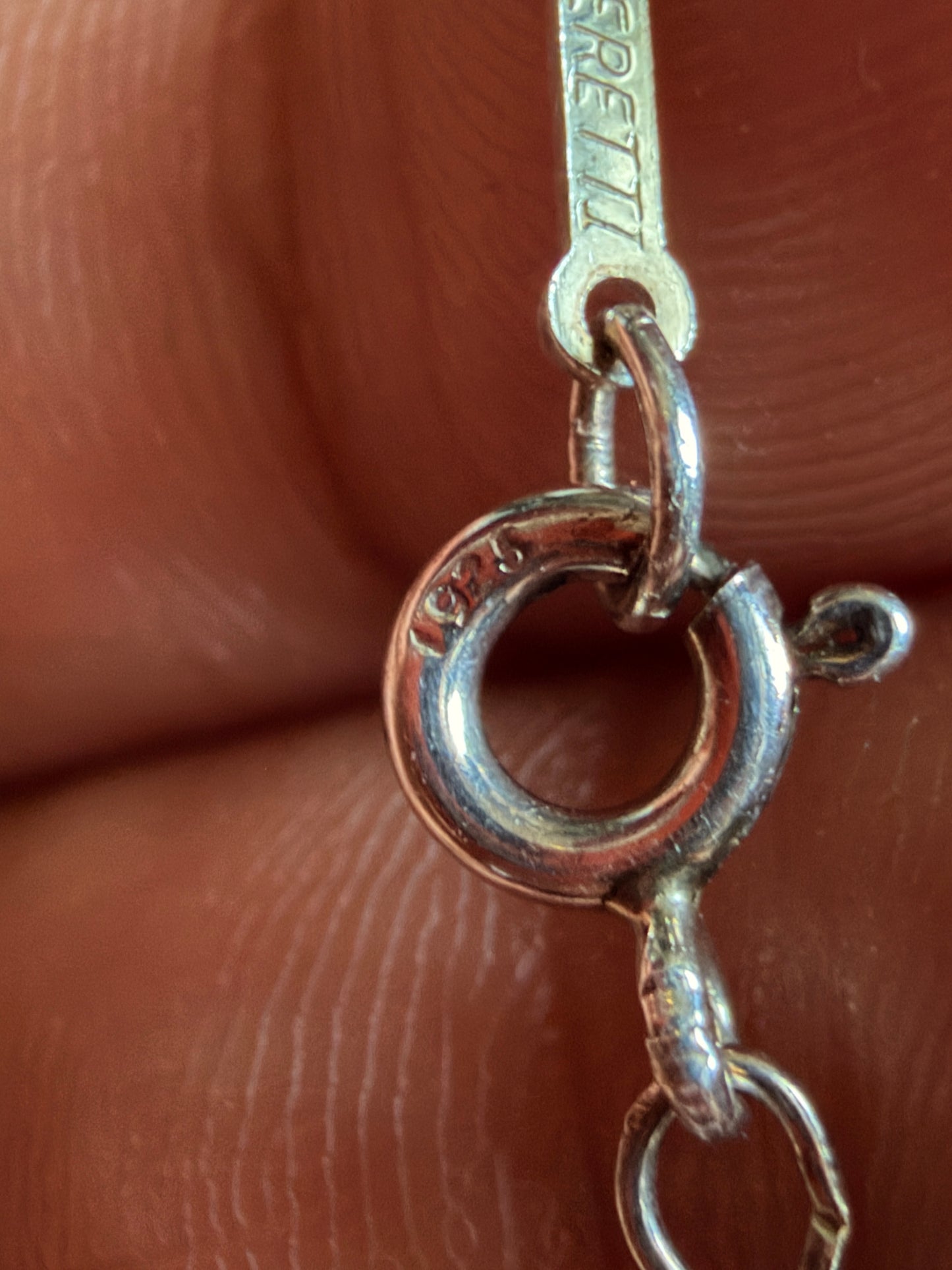 Tiffany & Co. 18mm Sterling Silver Bean Necklace