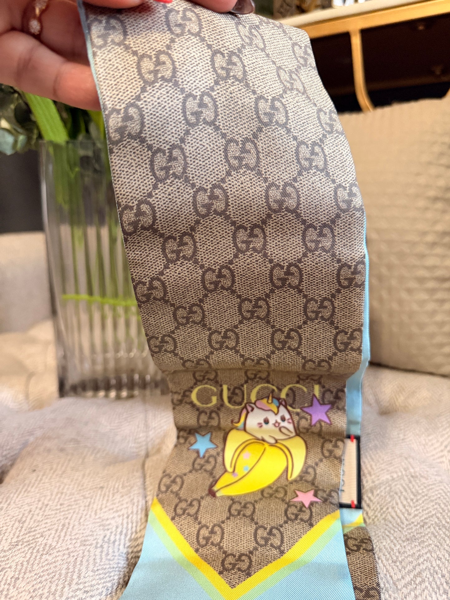 Gucci Bananya Scarf/Twilly Brand New