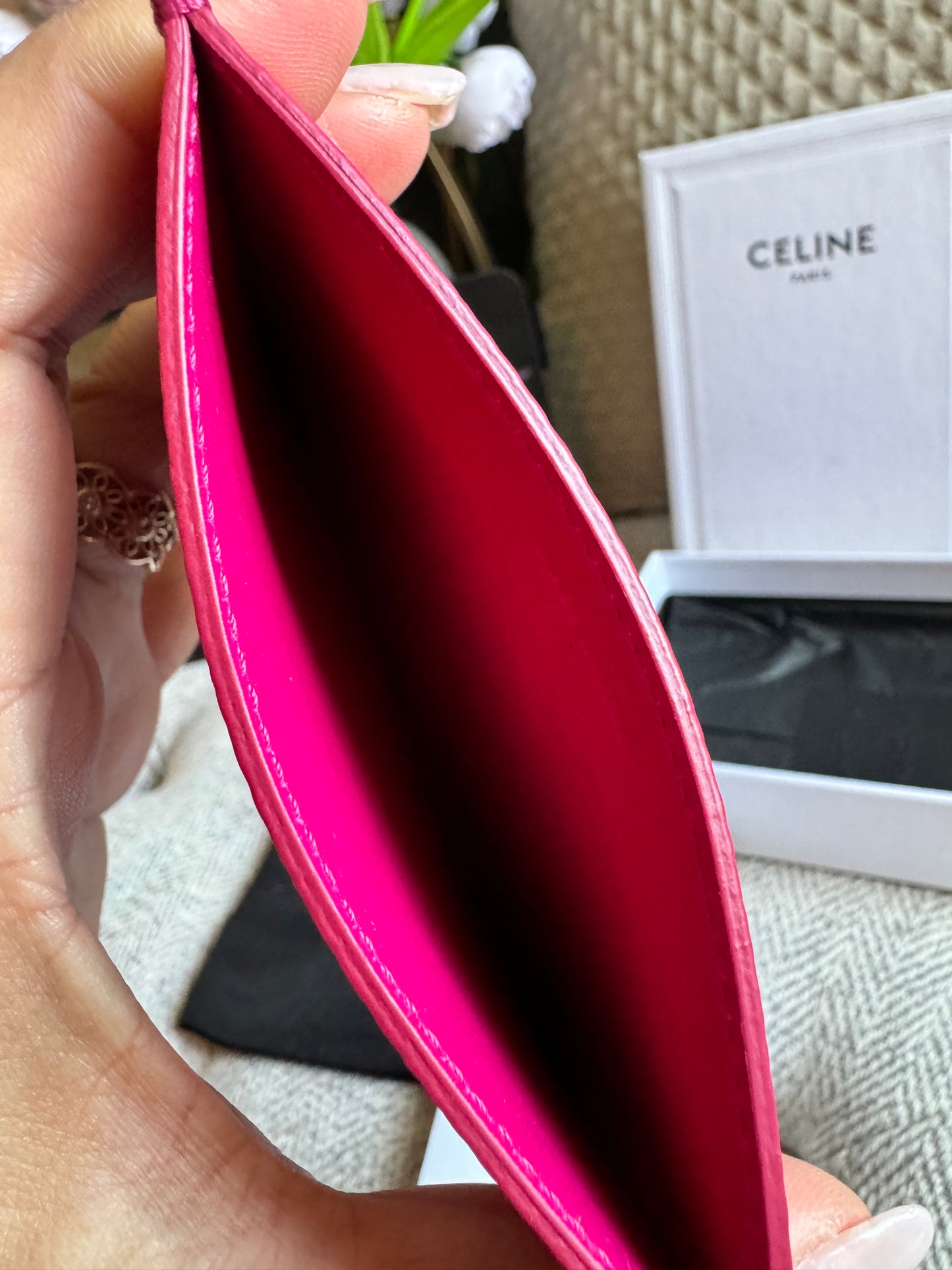 Celine Grained Calfskin cardholder