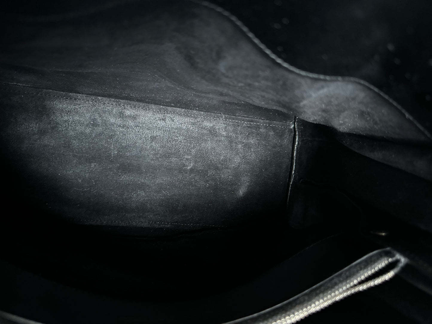 YSL Saint Laurent Black Eel Sac De Jour Bag