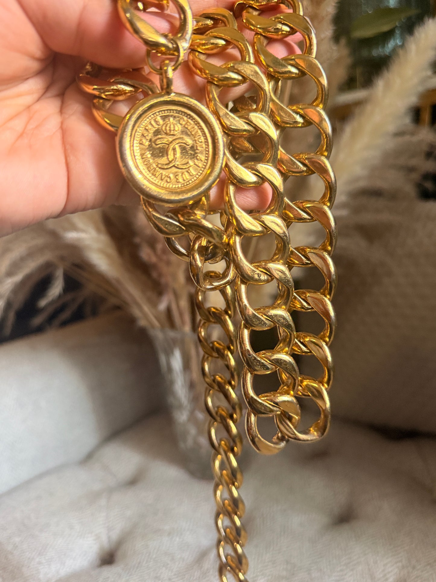 Chanel Vintage 24k Gold Plated Belt