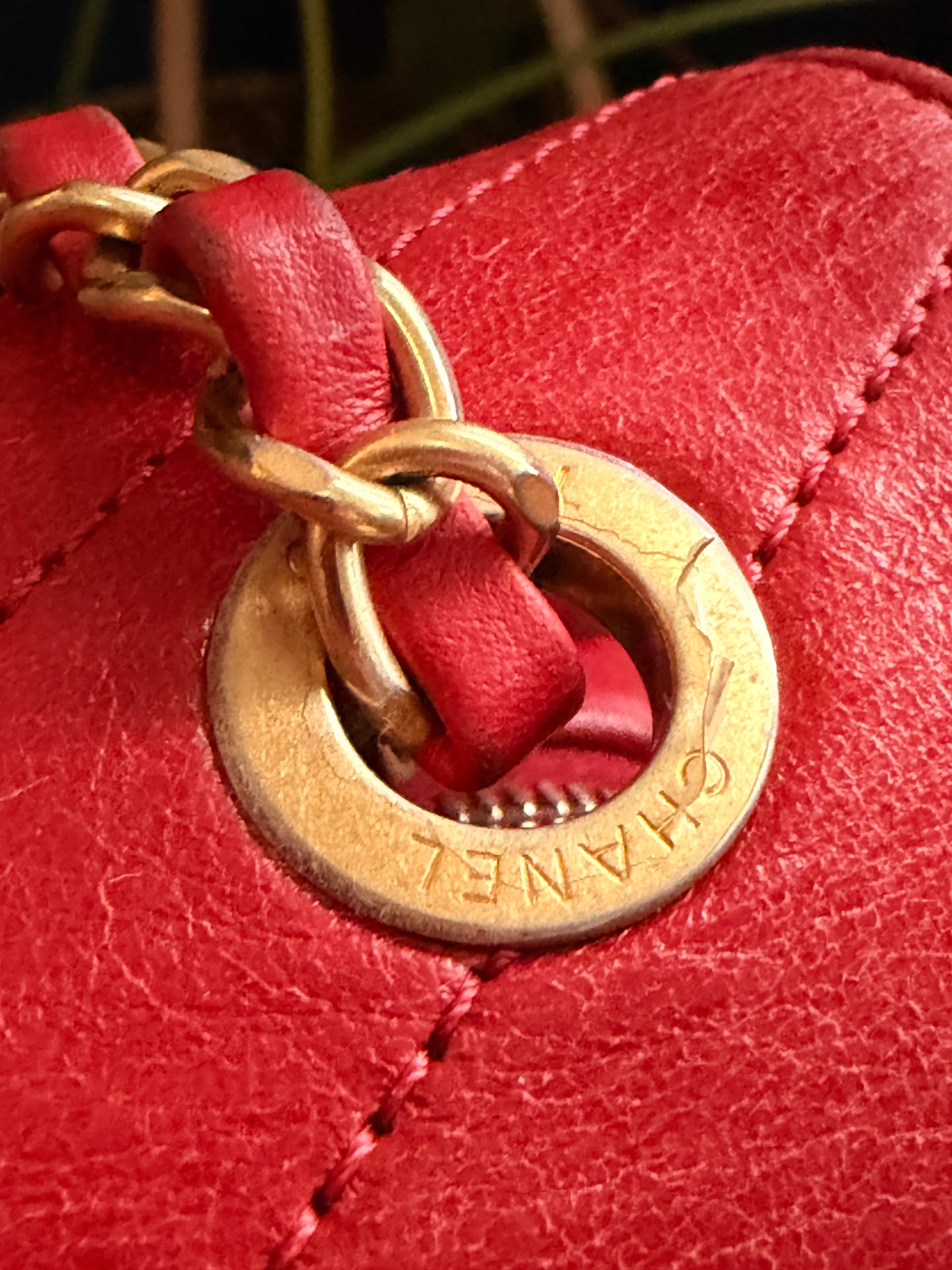 CHANEL Lambskin Chevron Stitched Envelope Flap Bag