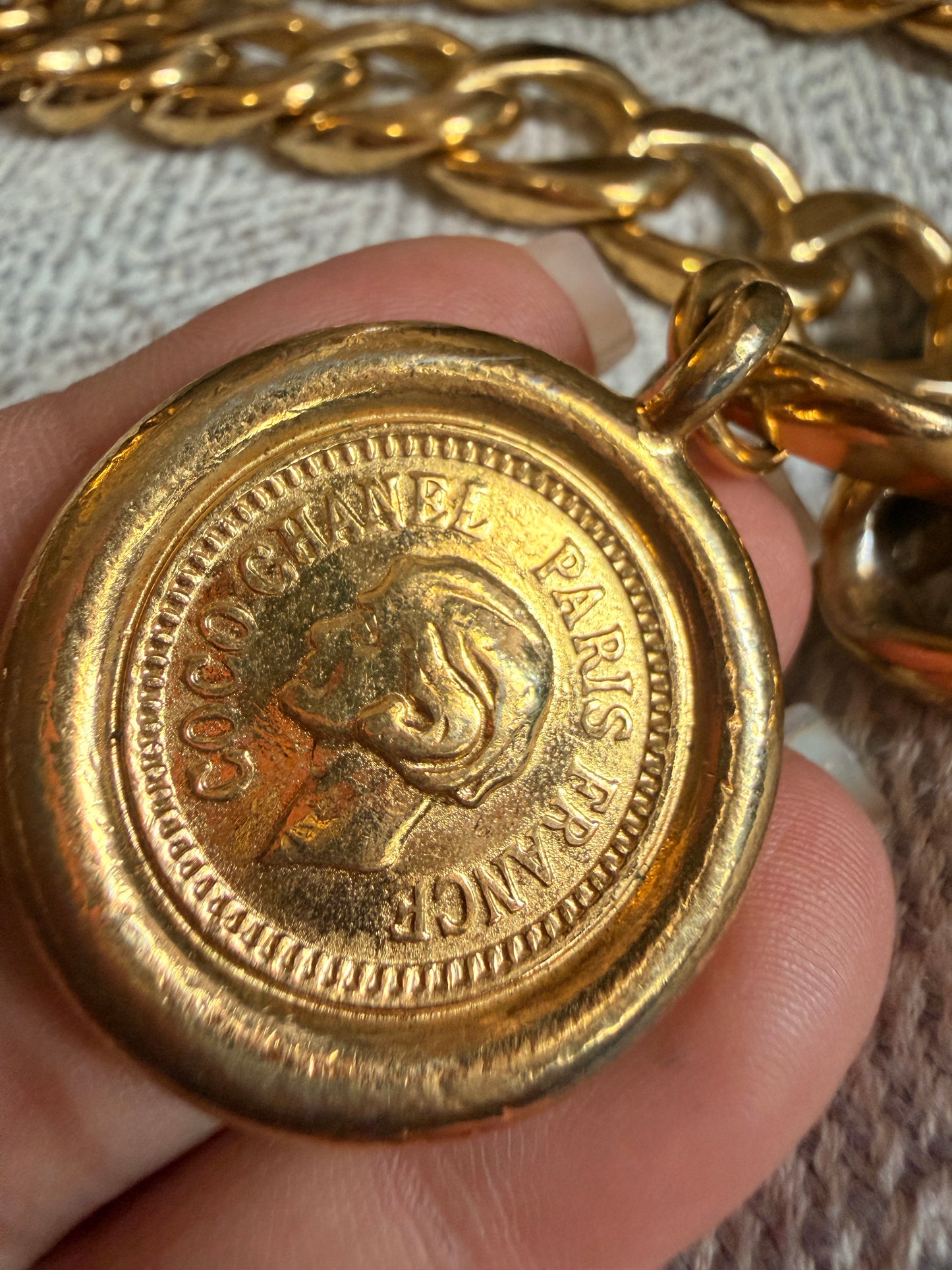 Chanel Vintage 24k Gold Plated Belt
