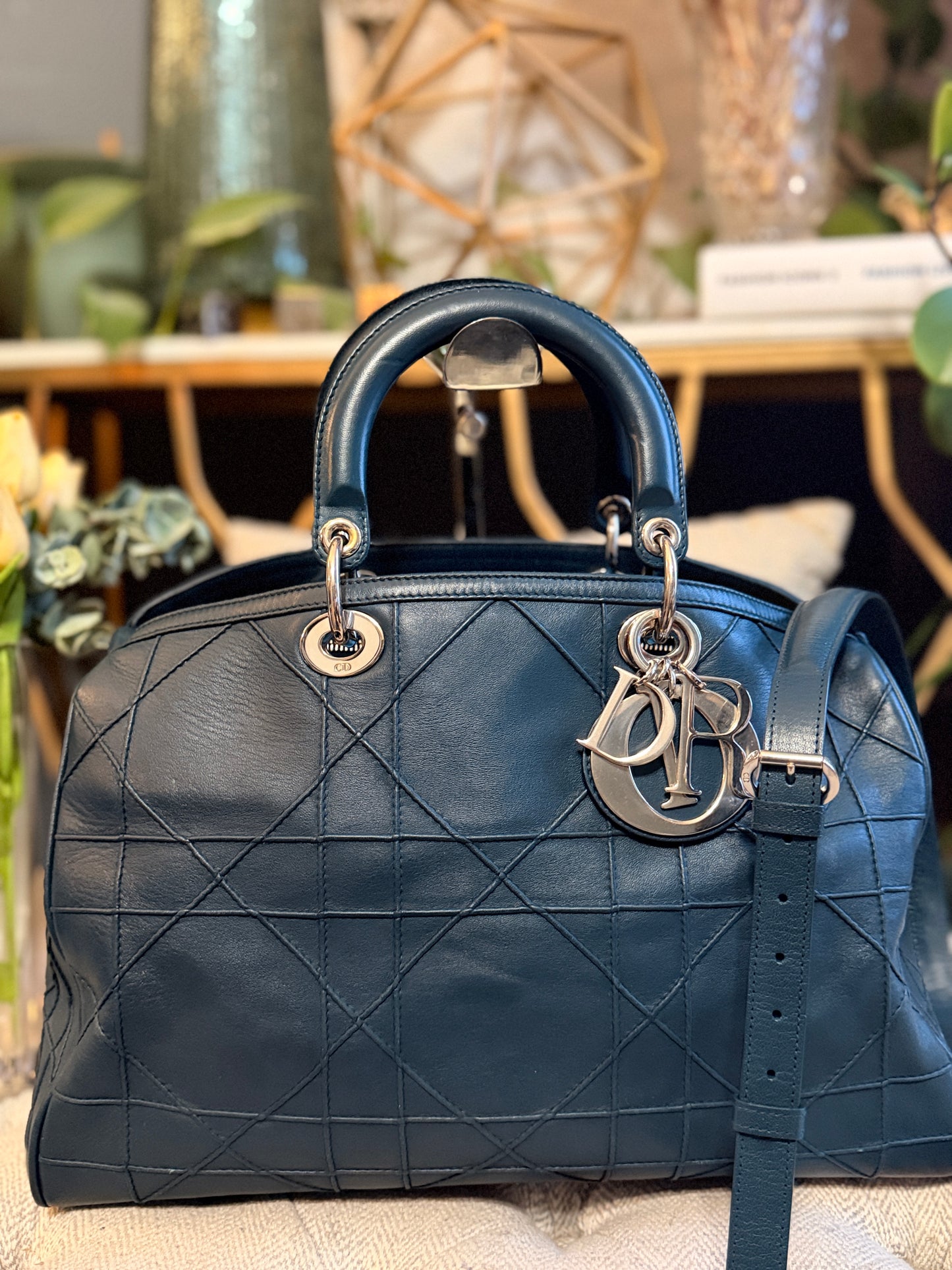 Dior Granville Leather Boston Bag