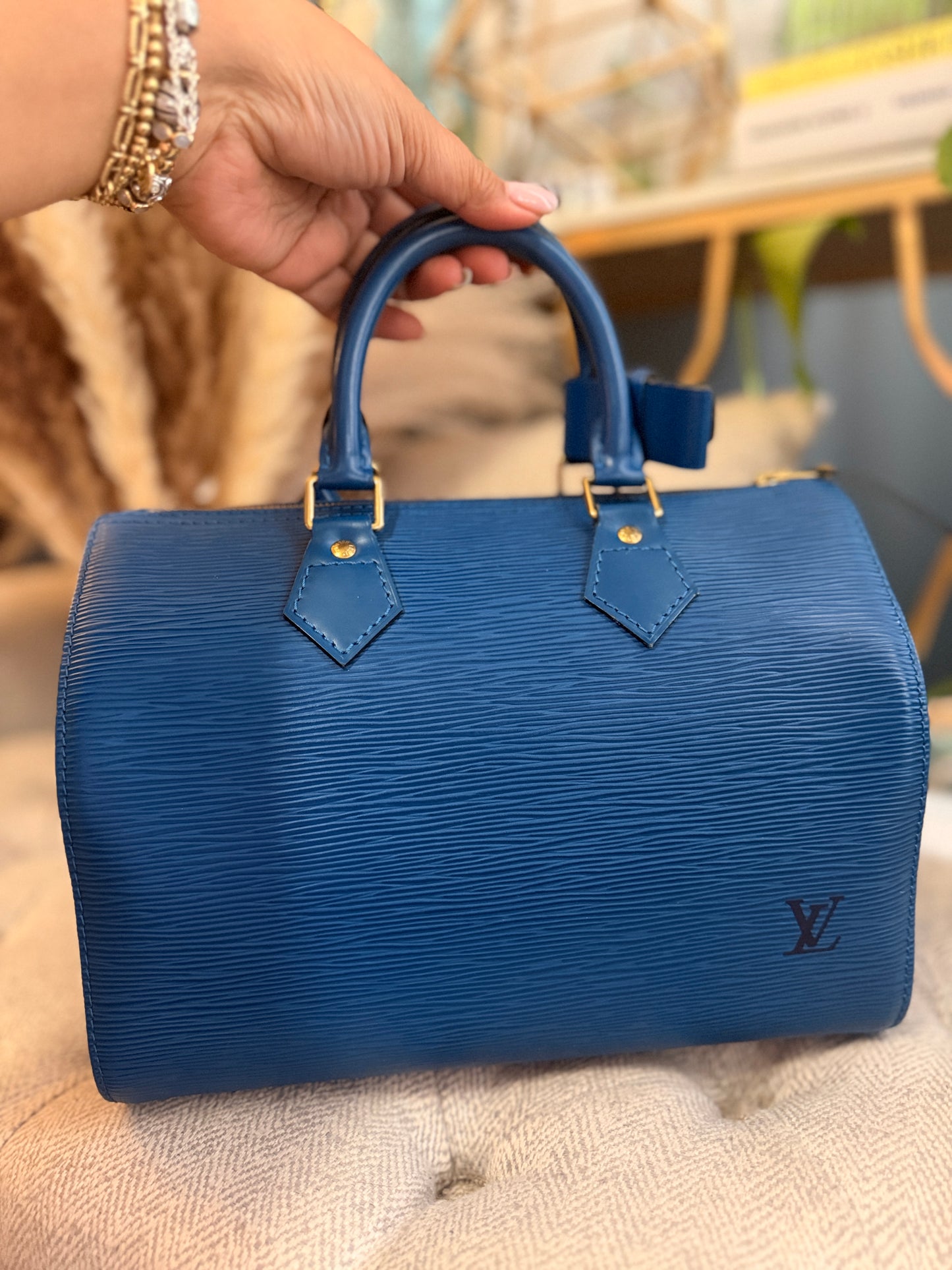 Louis Vuitton Vintage Speedy 25 in Epi Toledo Blue