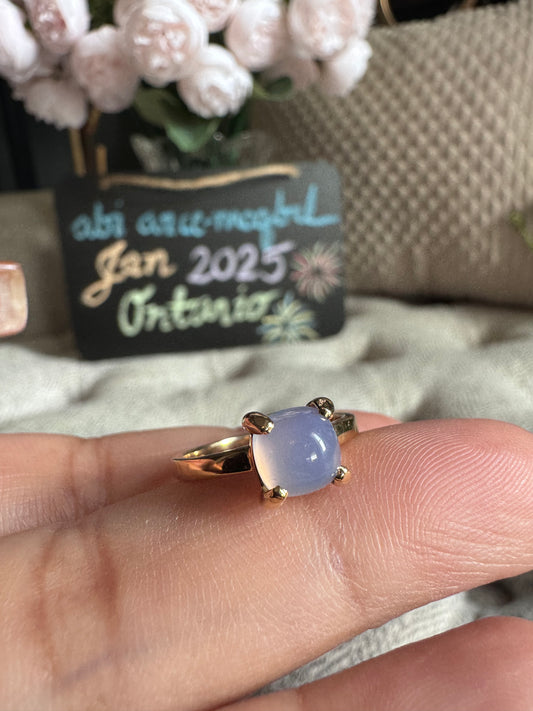 RARE Tiffany & Co. Sugar Stack 18k Gold Paloma Picasso Blue Chalcedony Ring