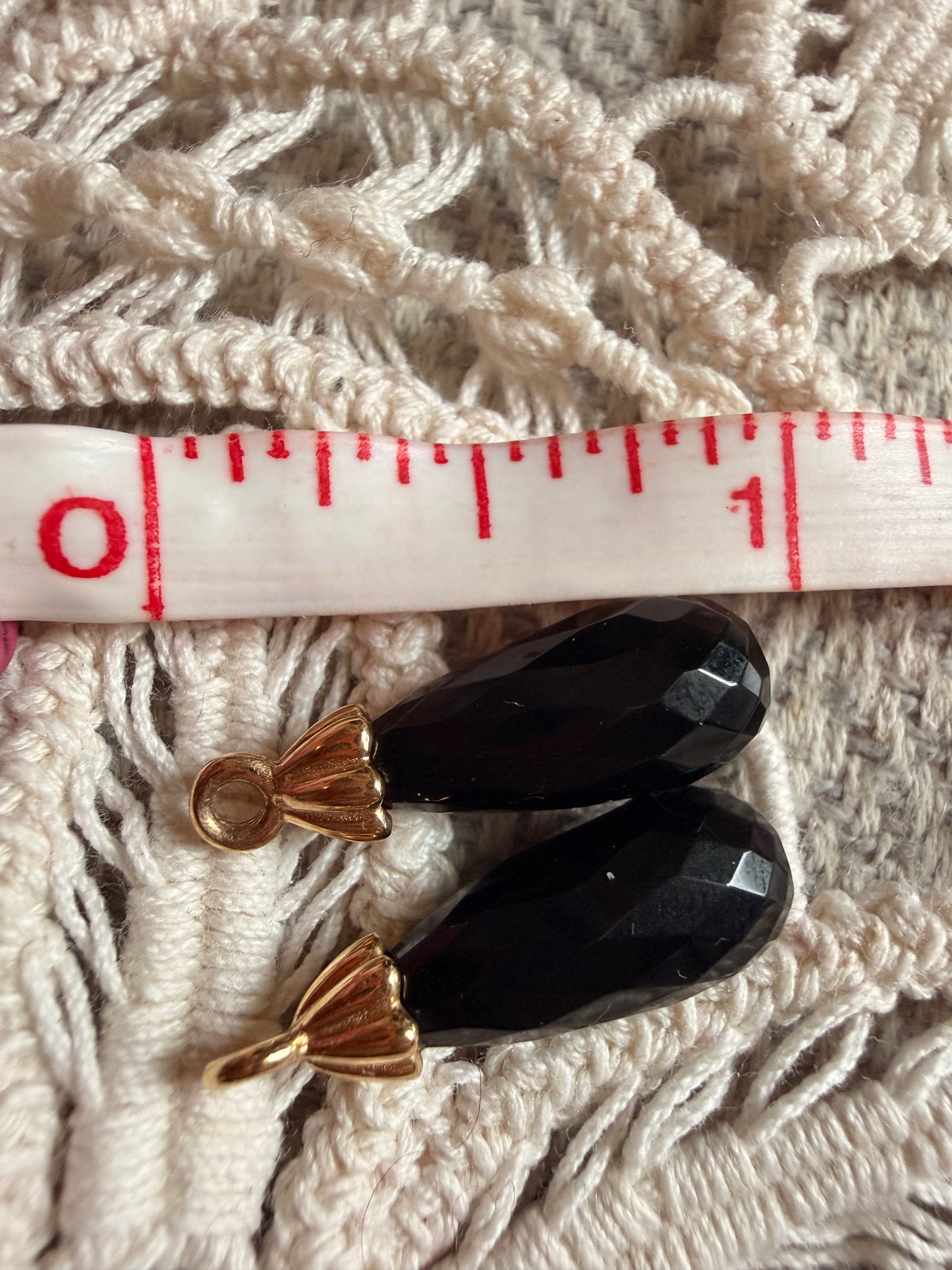 NEW💕 Pandora 14k Yellow Gold Onyx Compose earrings 250434ON