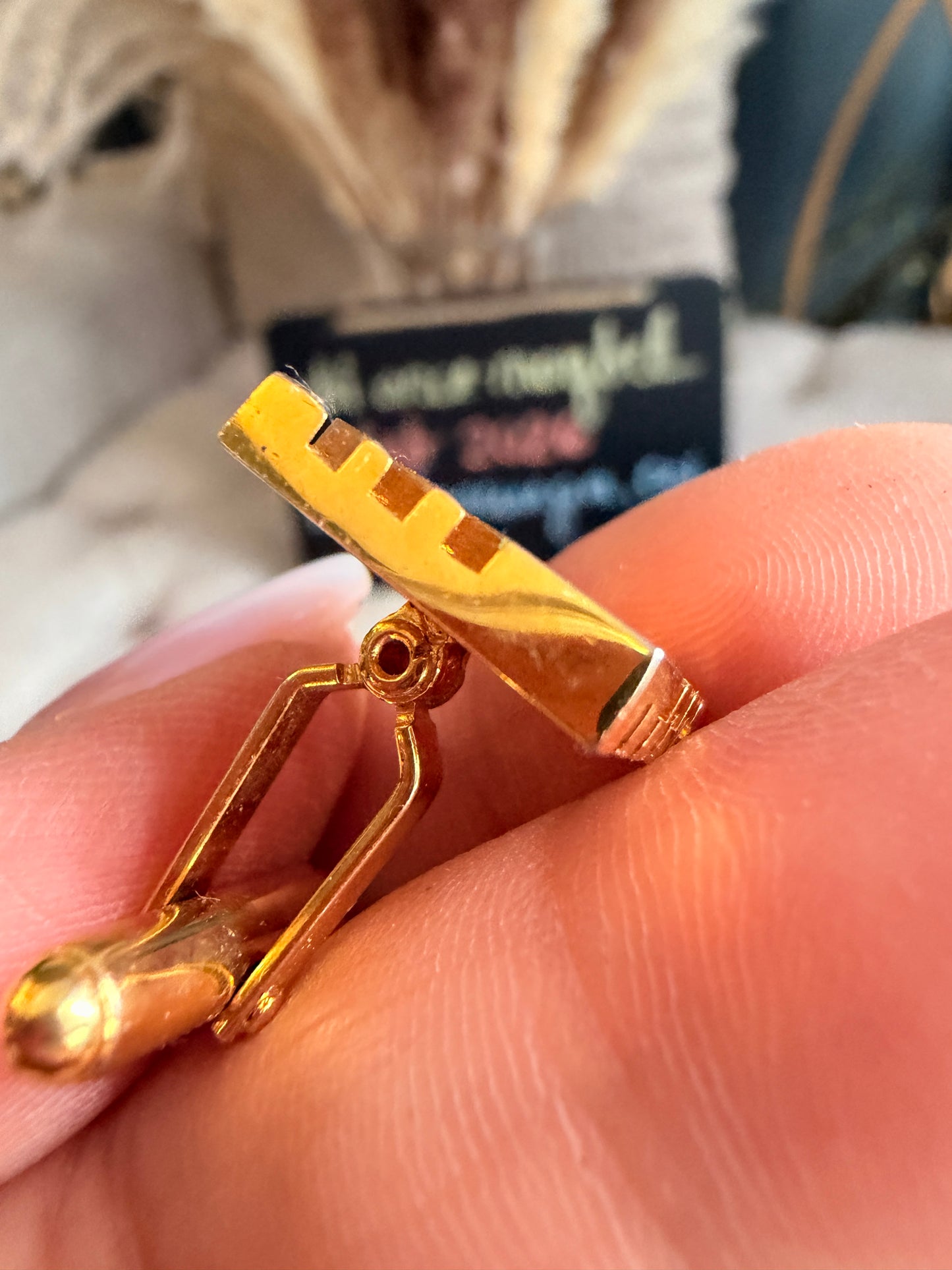 Christian Dior Vintage “Paris–New York” Cufflinks & Tie Tack Set (Gold Tone) | Dior Box Included