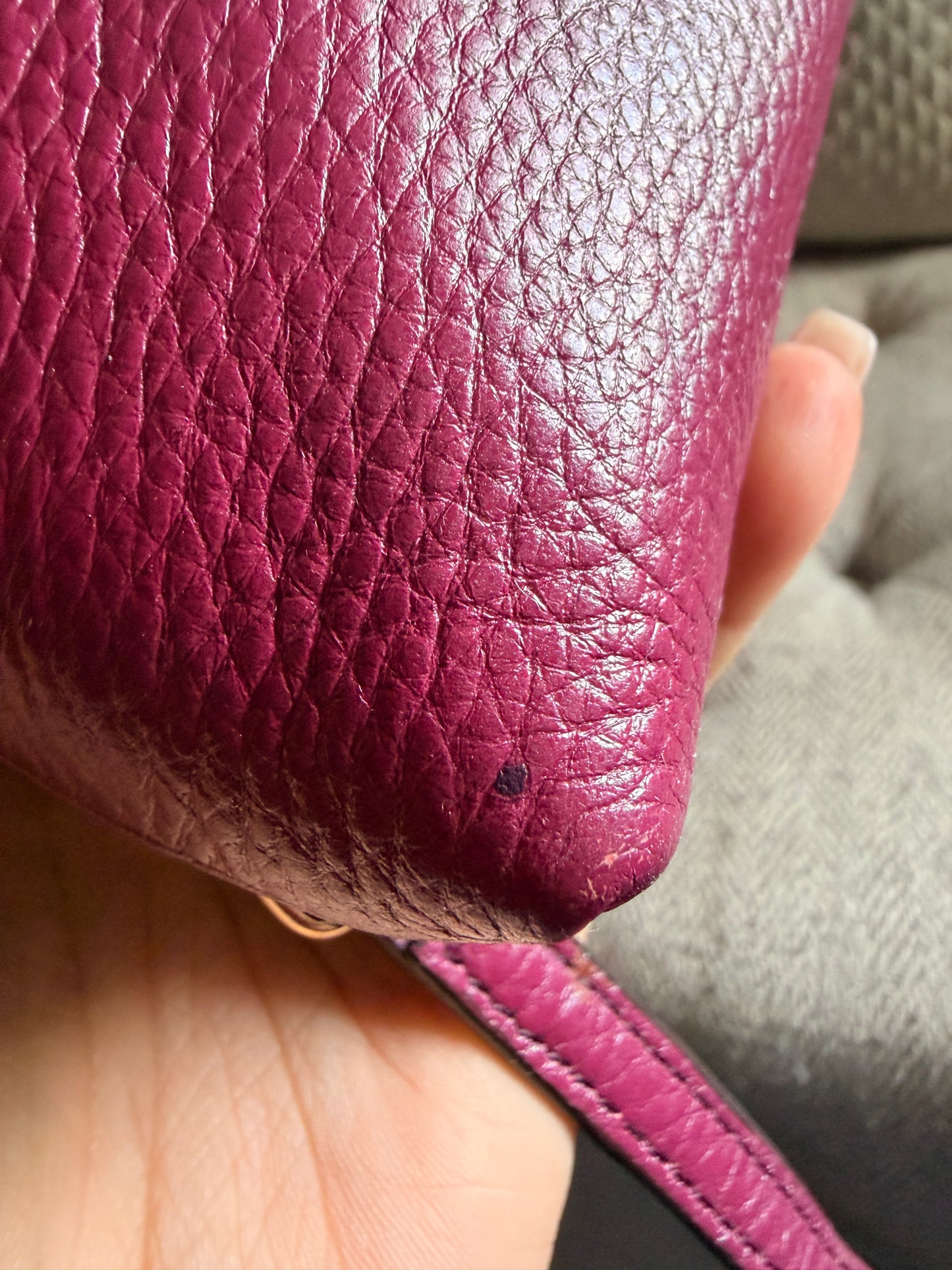 Kate Spade Quilted Leather Crossbody in Plum with Gold Hardware