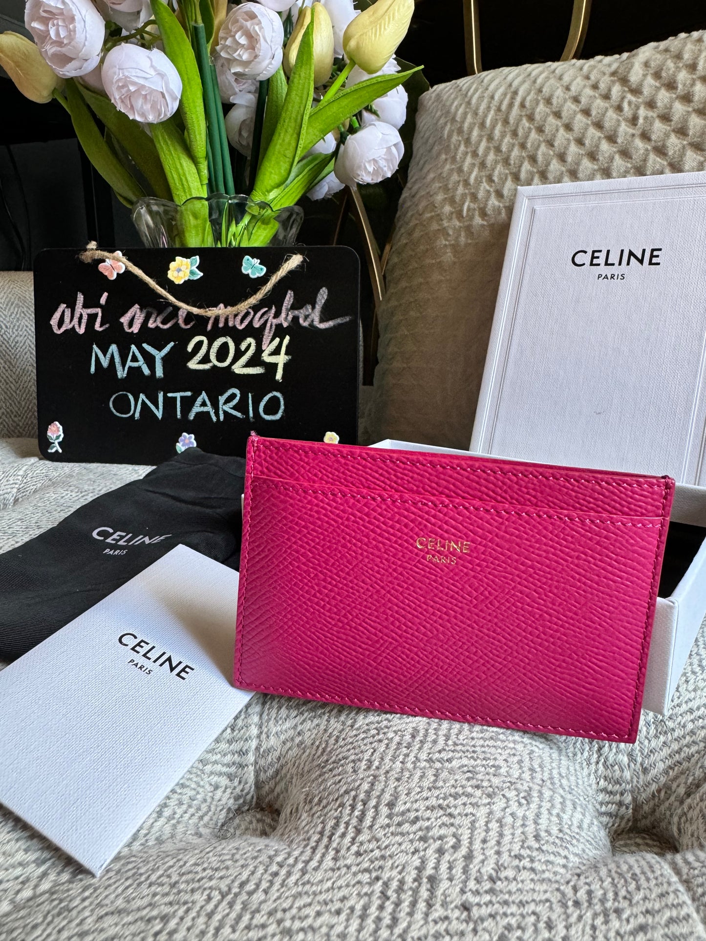 Celine Grained Calfskin cardholder