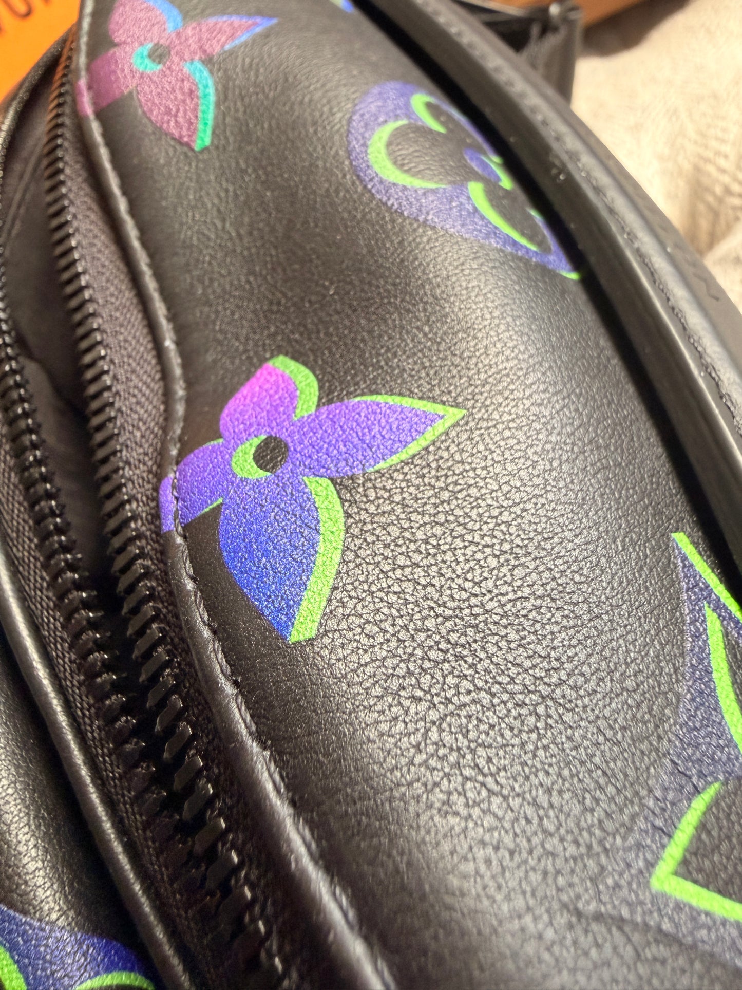 Louis Vuitton Calfskin Monogram Spotlight Comet Bumbag Black Borealis