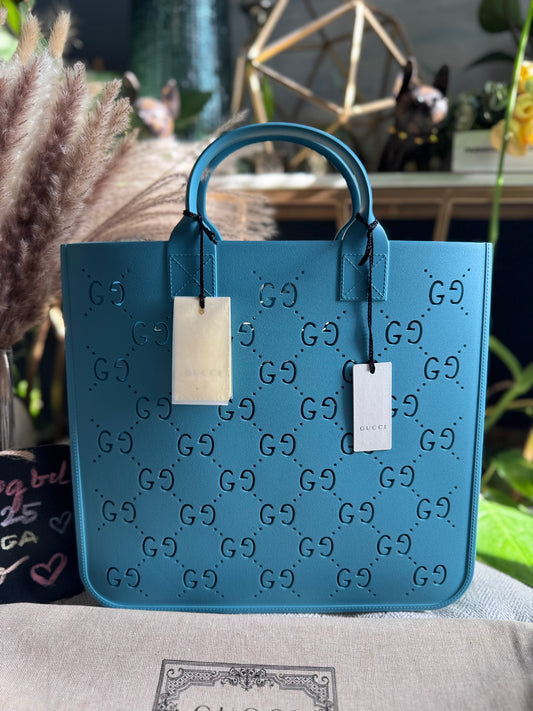 Gucci Rubber Tote- BLUE