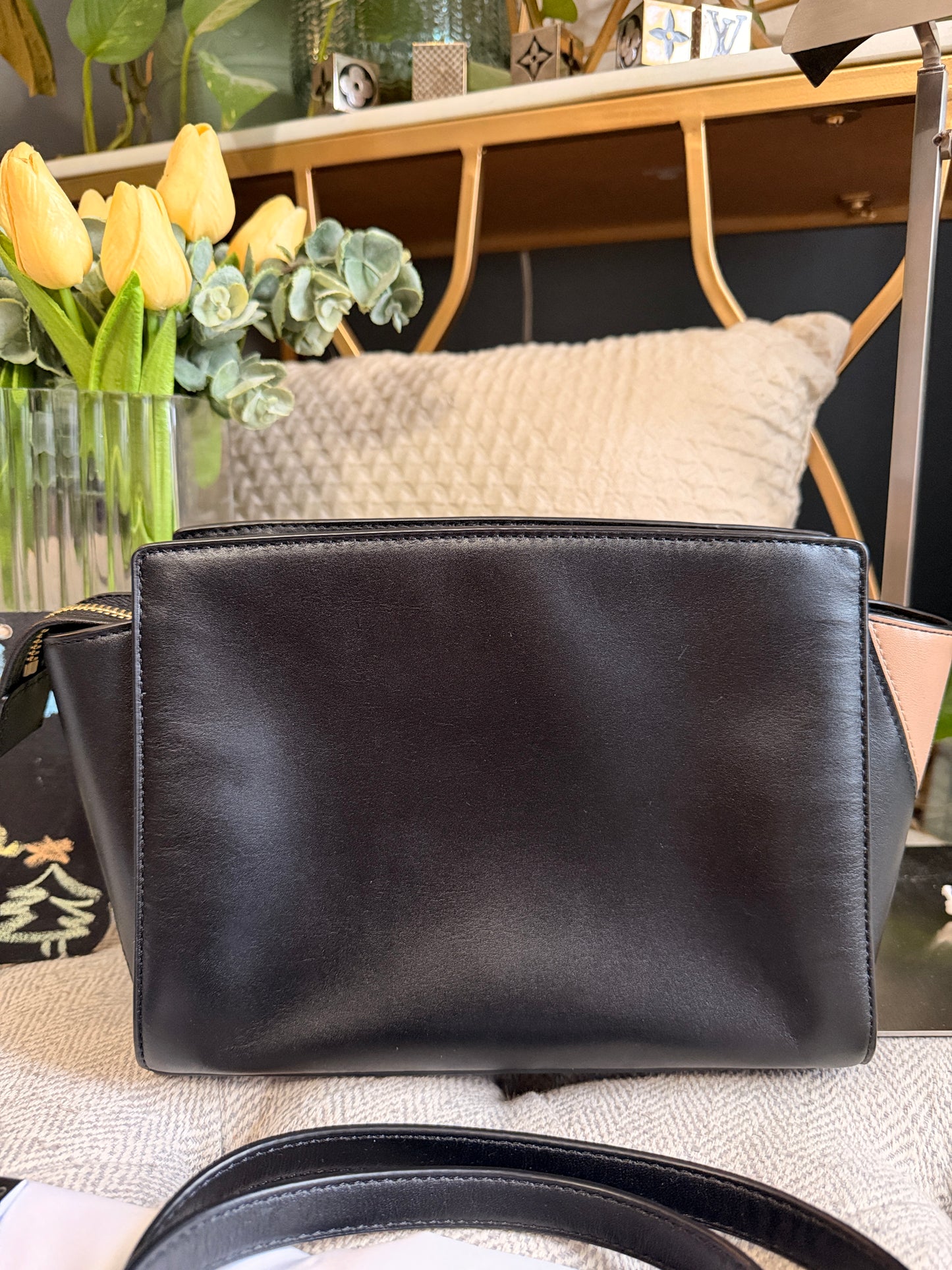 Michael Kors Studio Selma Black and Gold Rocket Bag Limited Edition