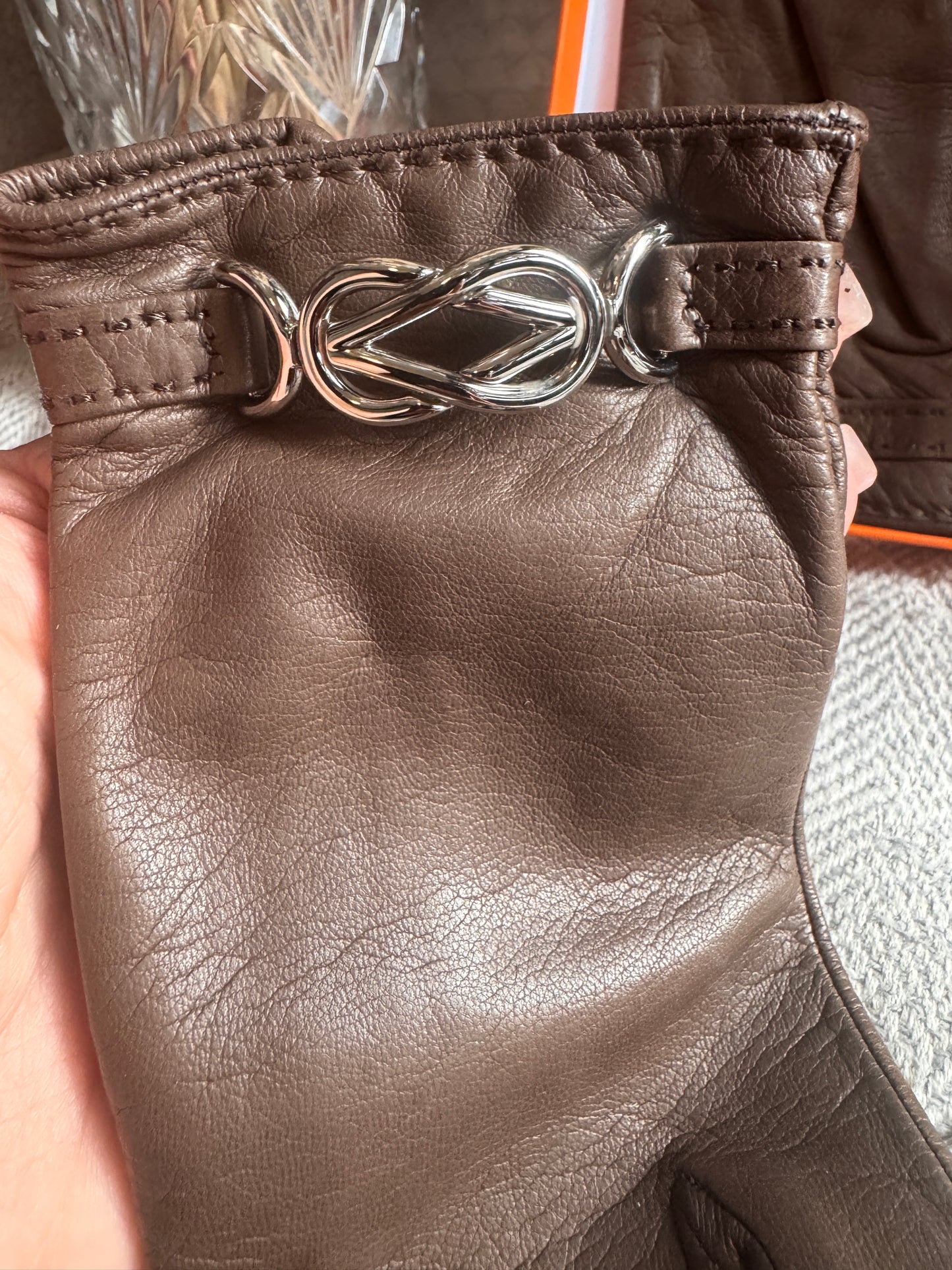 Hermes Fantaisie Leather Gloves