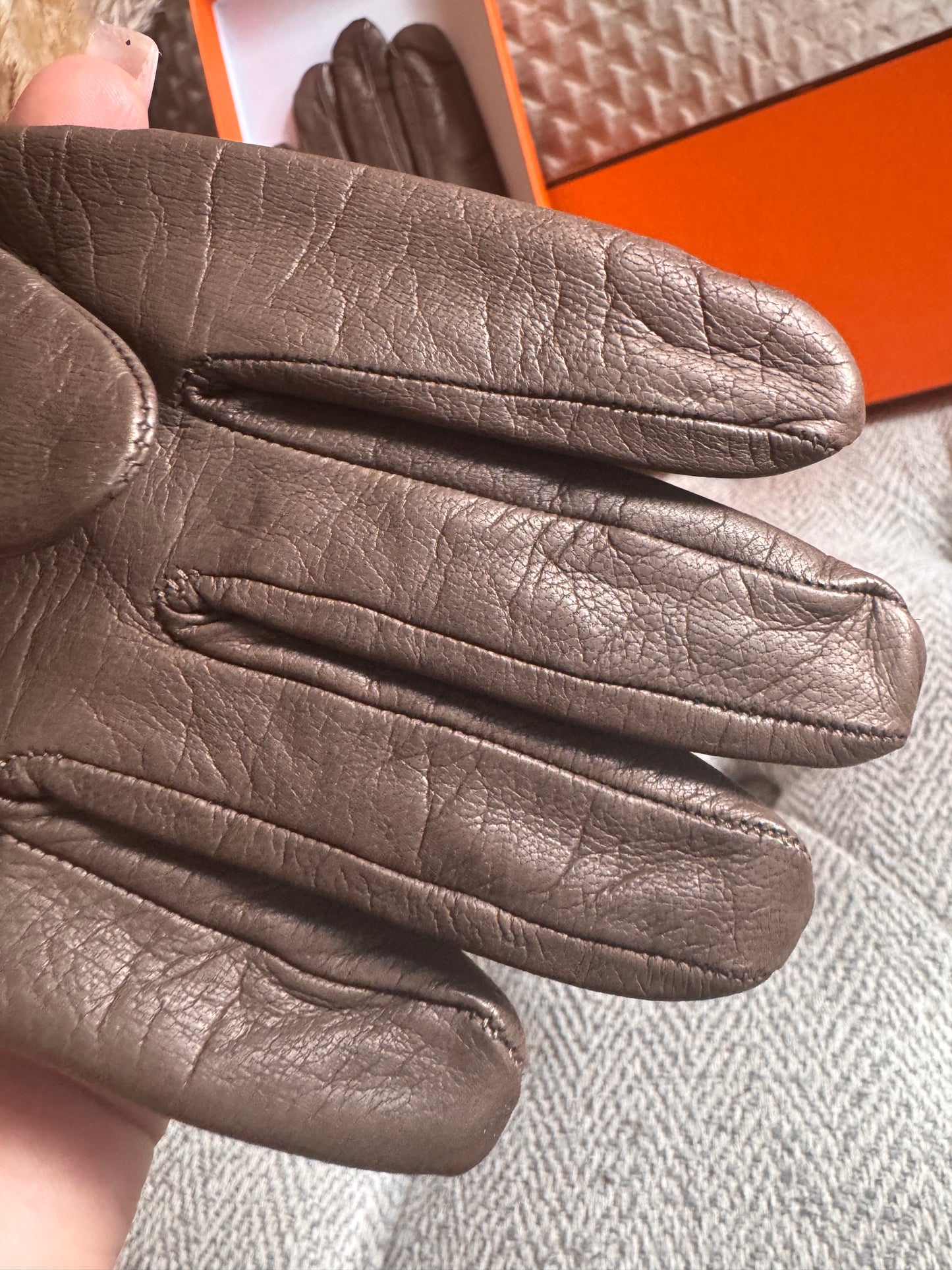Hermes Fantaisie Leather Gloves