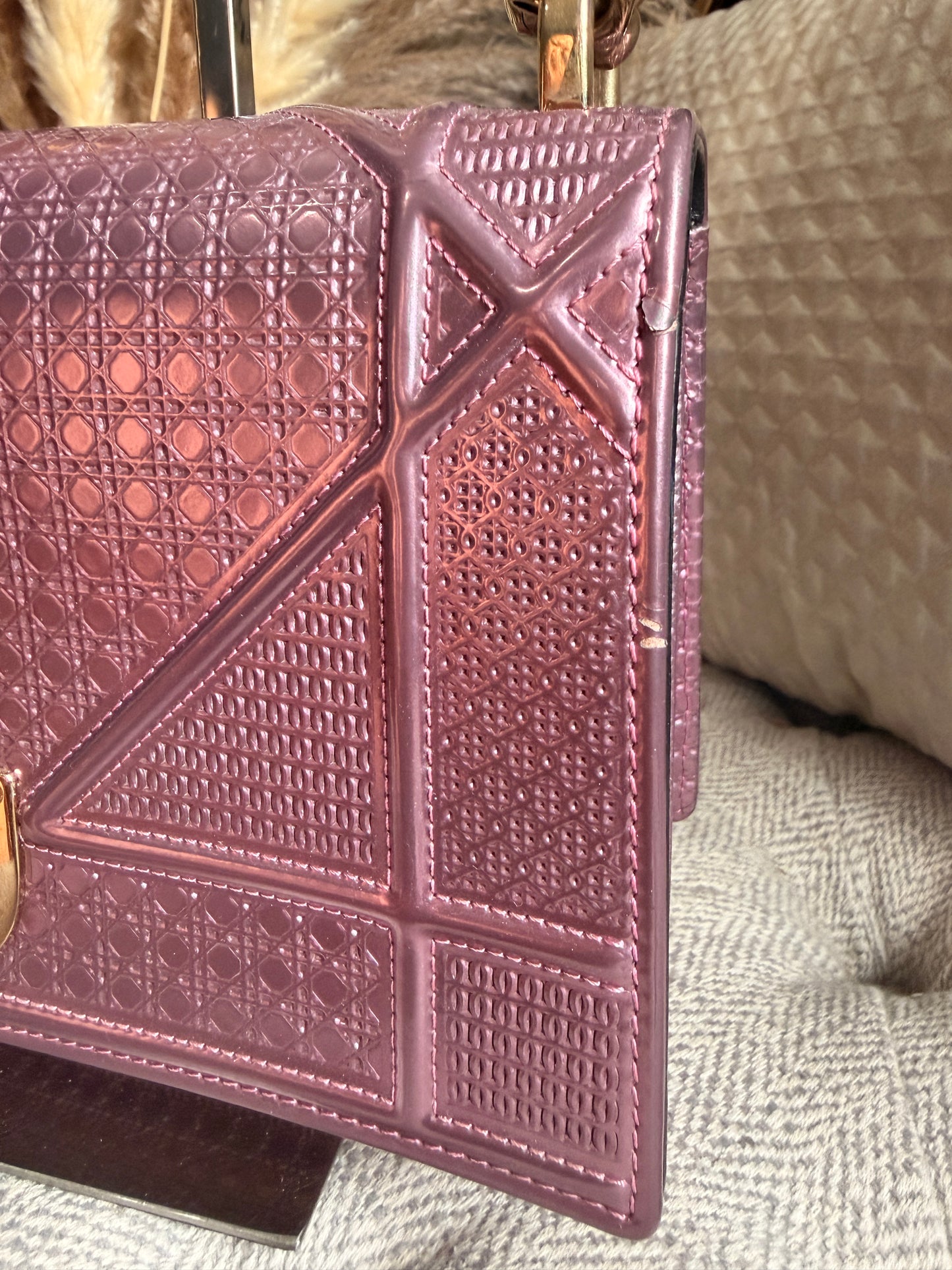 Christian Dior Diorama in Small-Metallic Pink