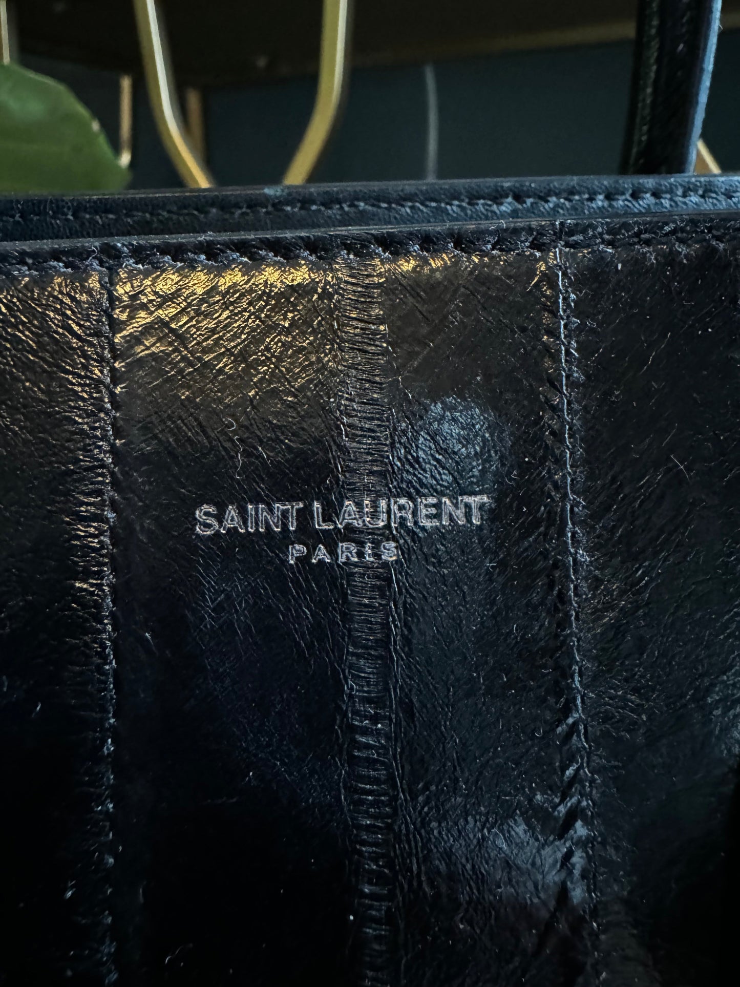 YSL Saint Laurent Black Eel Sac De Jour Bag