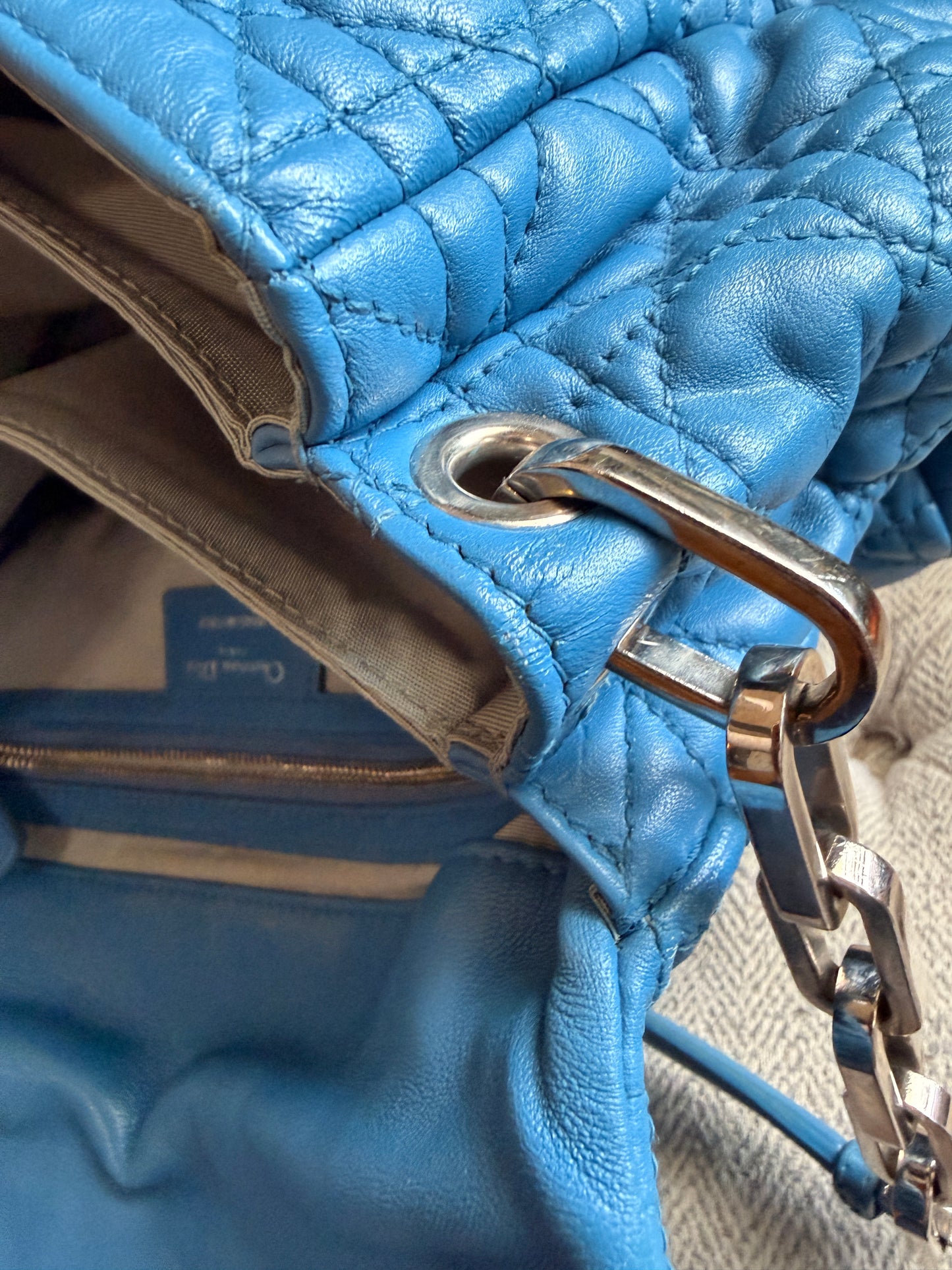 Christian Dior Cannage Quilted Lambskin Leather New Lock Flap Bag