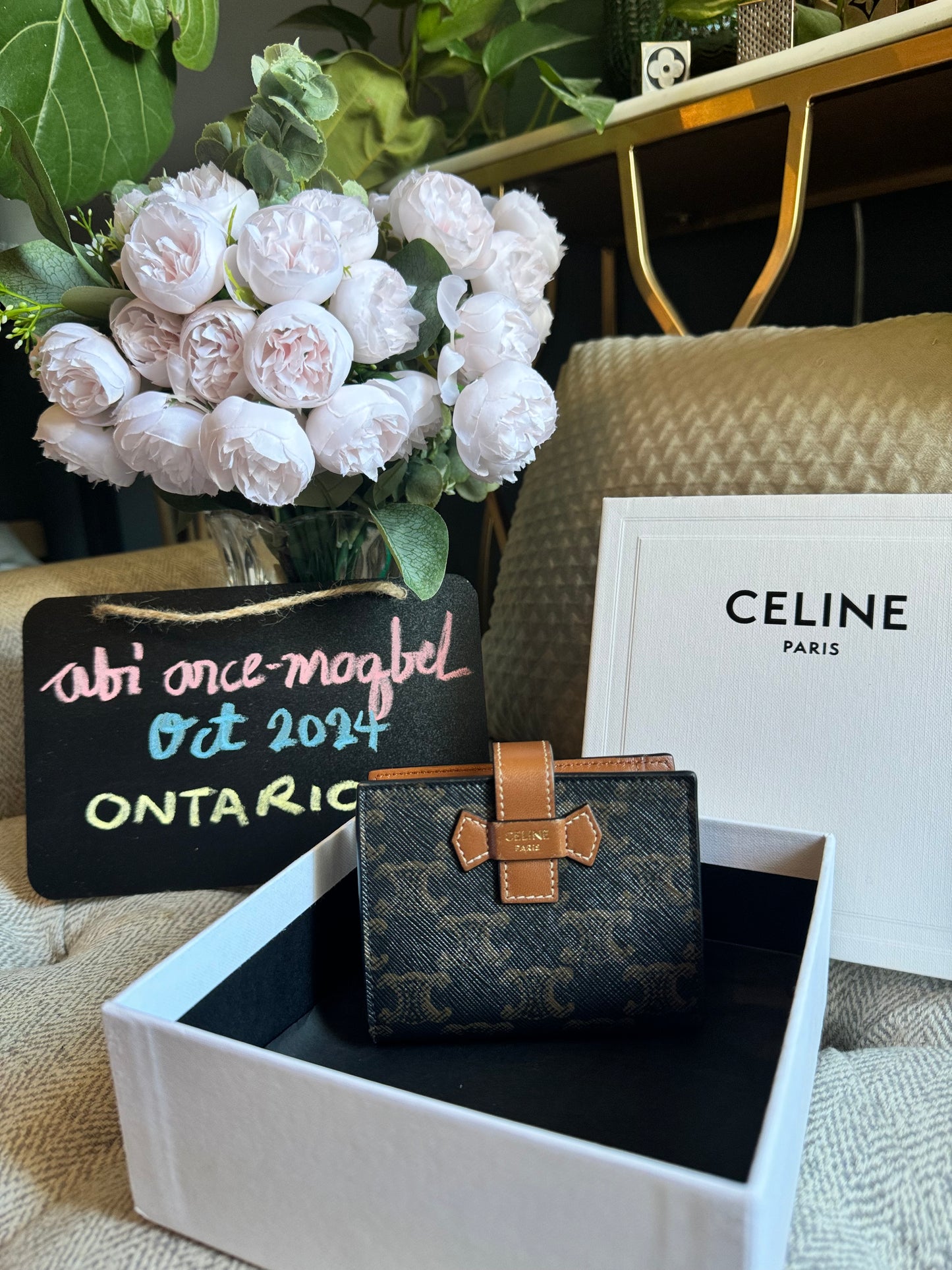 Celine SMALL WALLET IN TRIOMPHE CANVAS AND LAMBSKIN