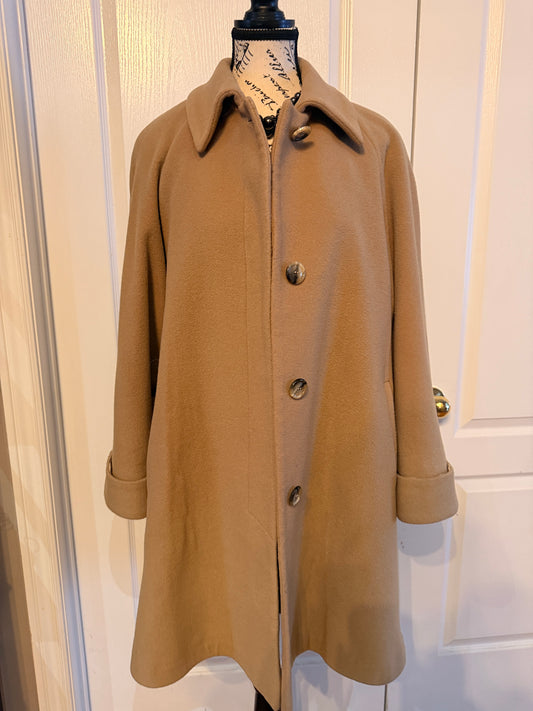 Lorne Mitchel Wool Cashmere Camel Coat | Size 10 | Timeless Classic