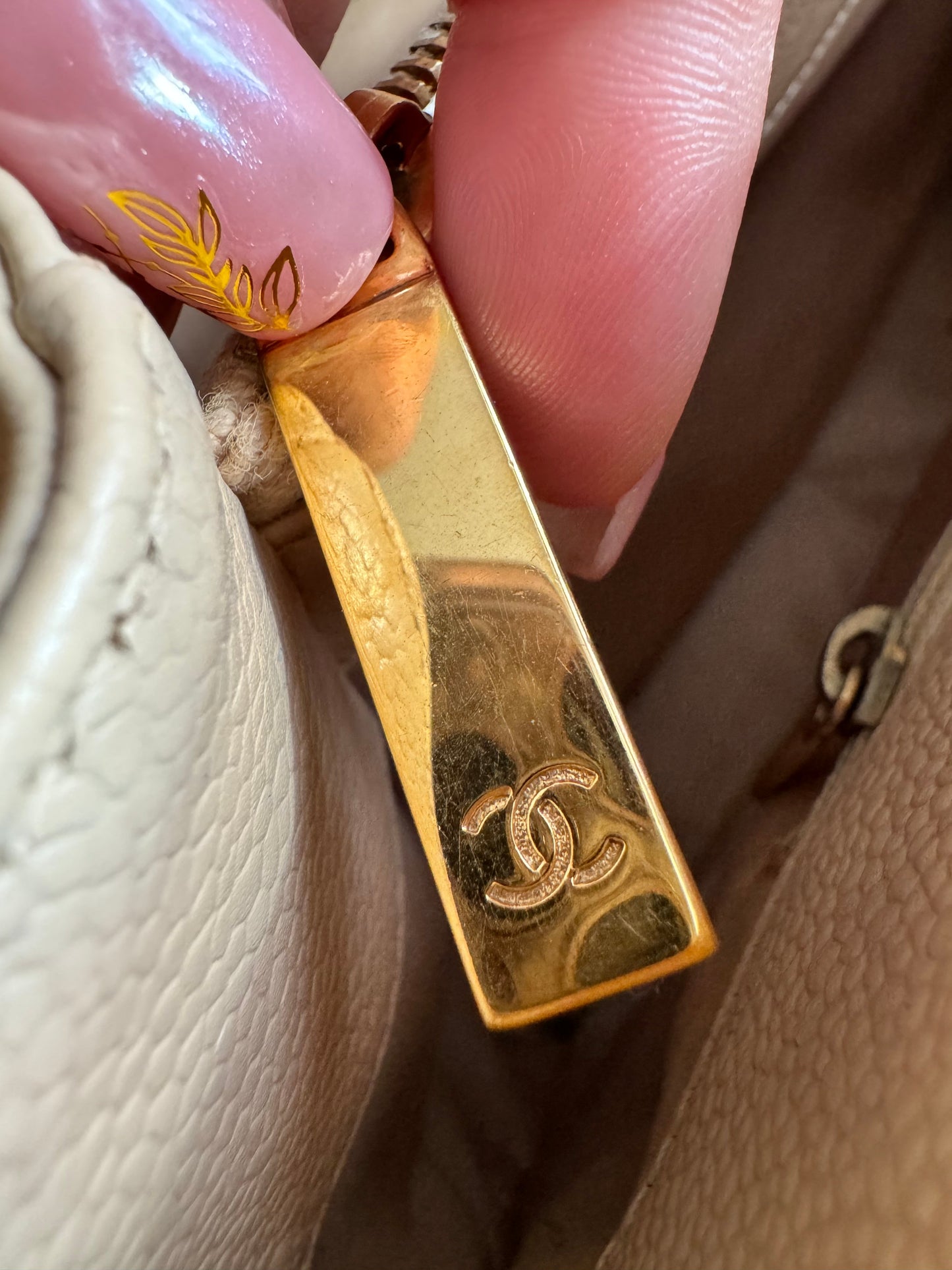 Chanel GST in Beige Caviar with Gold Hardware