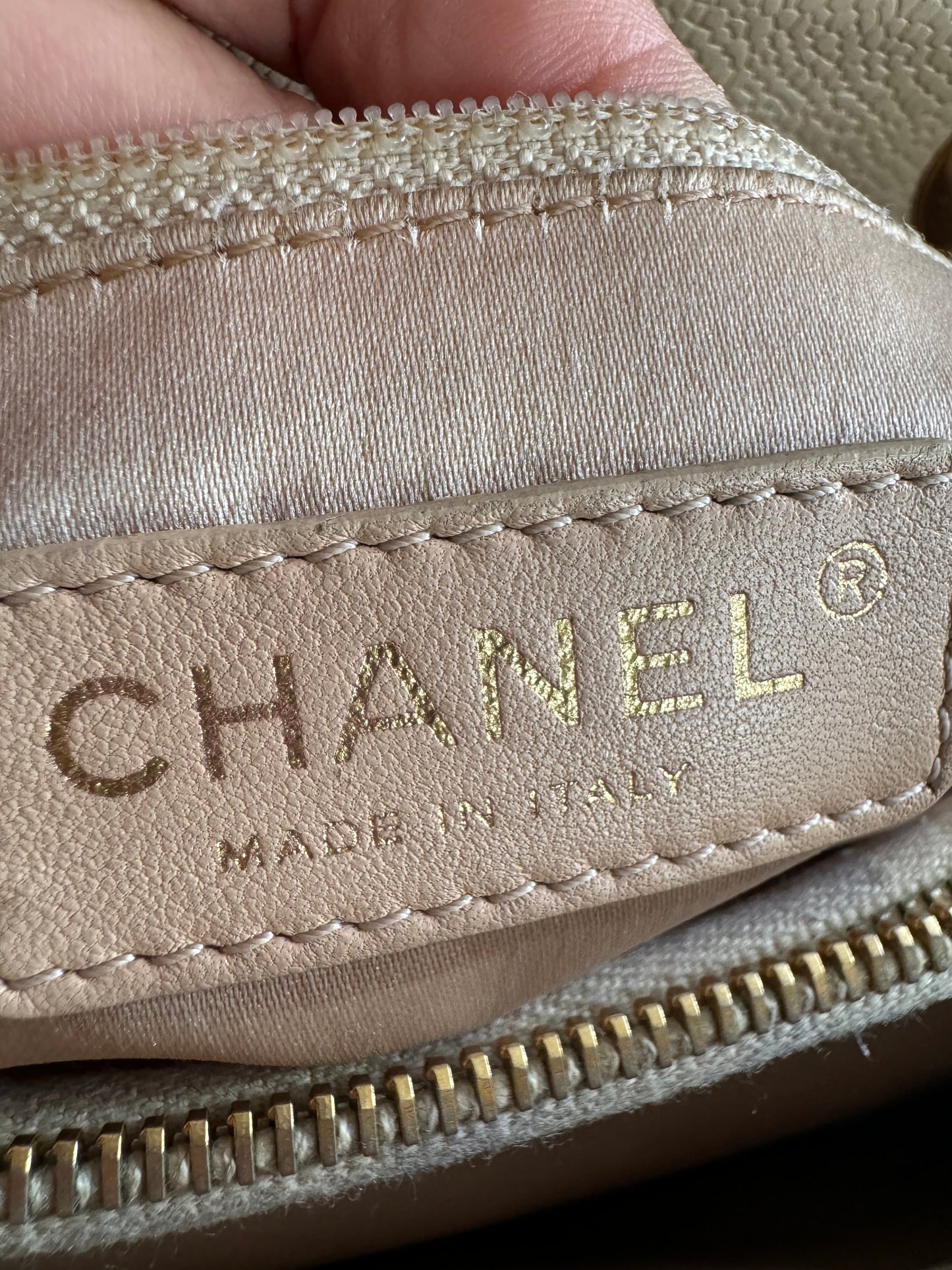 Chanel GST in Beige Caviar with Gold Hardware