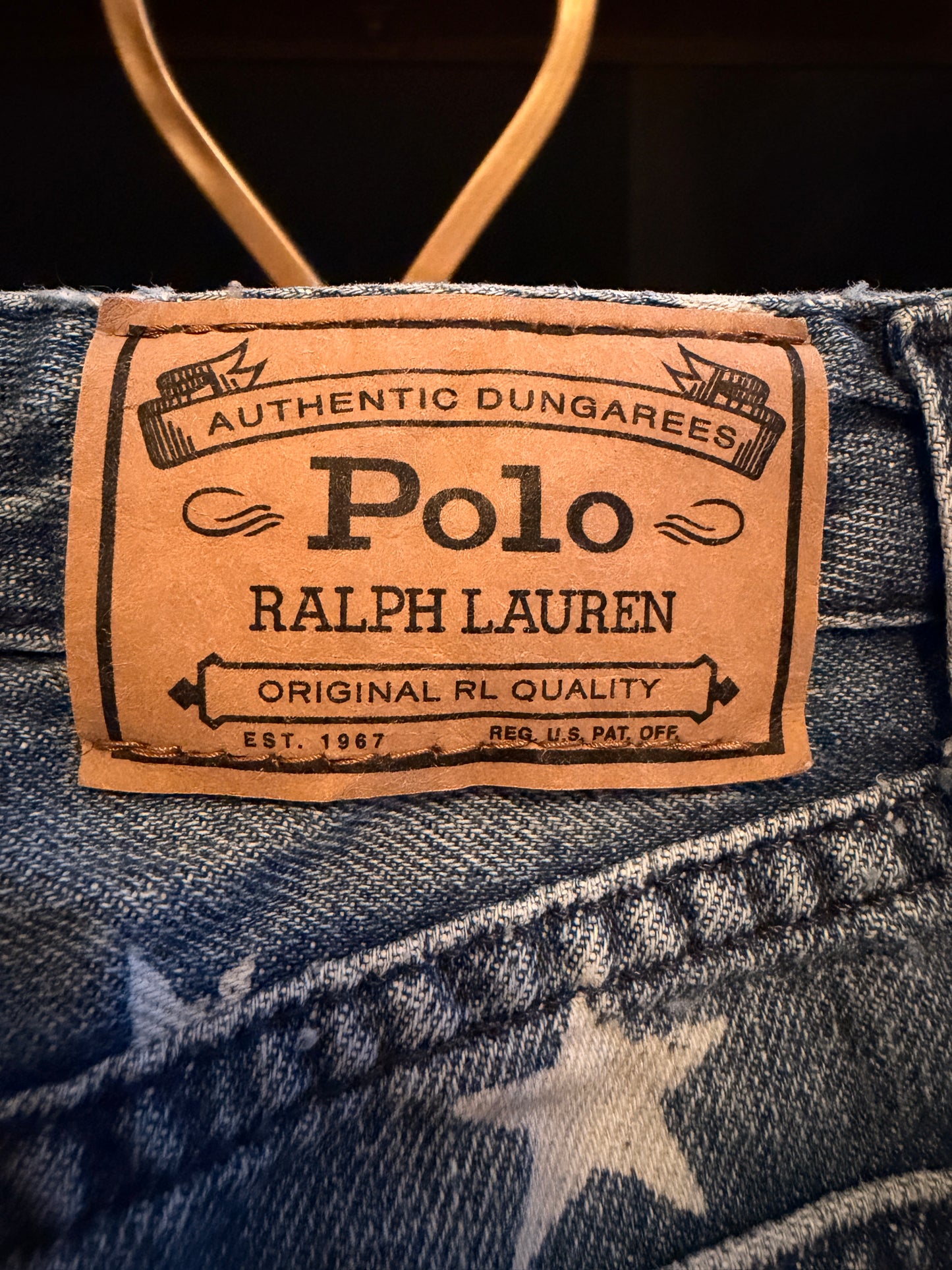 Polo by Ralph Lauren Girls' Denim Skirt with White Star Print - Blue
