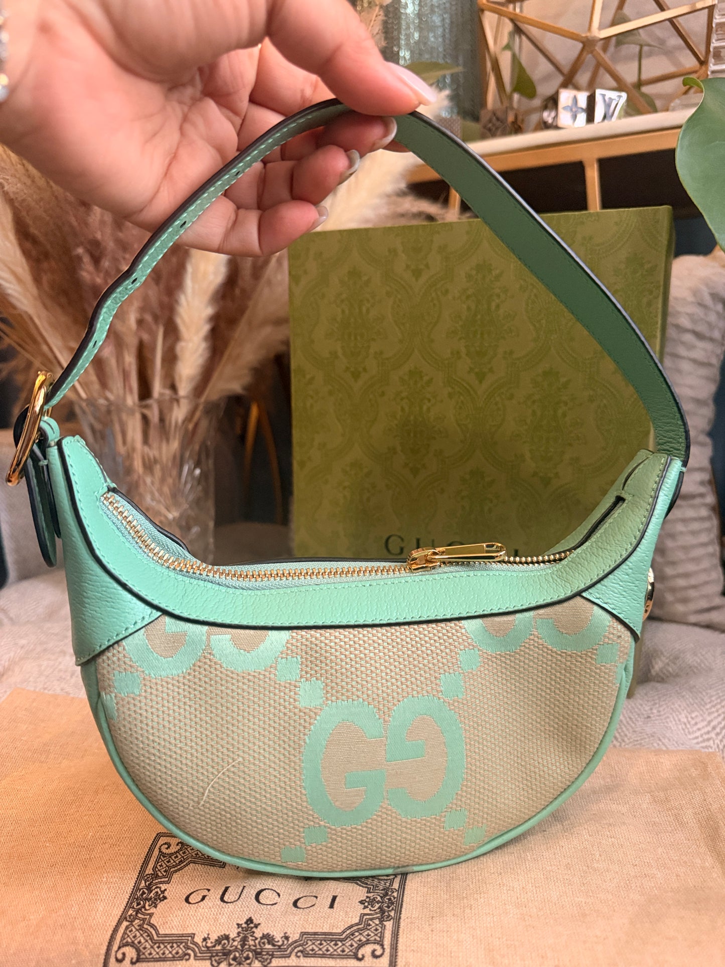 Gucci Jumbo GG Half-moon Mini Hobo