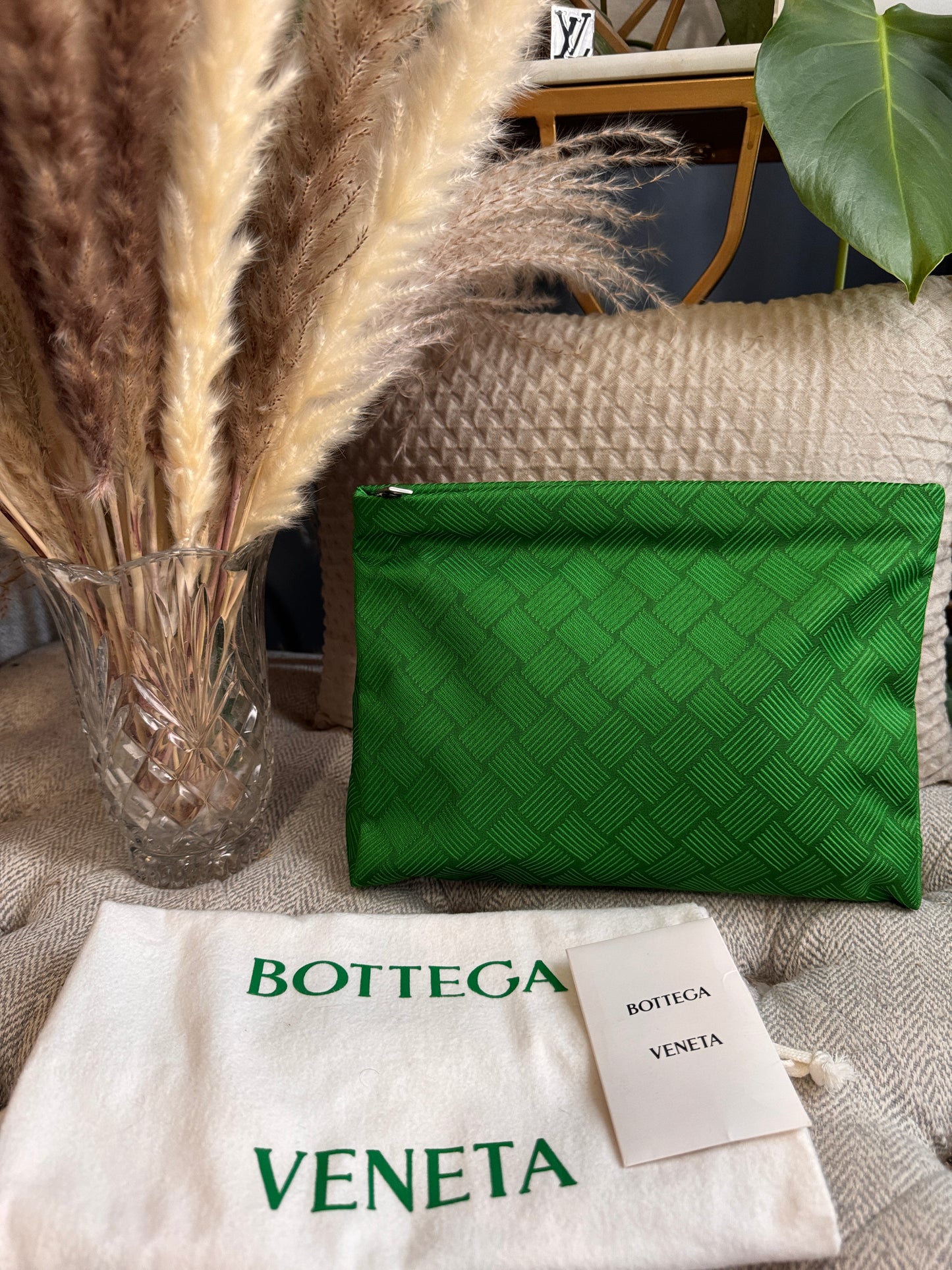 Bottega Veneta Intrecciato Jaquard Twill Pouch