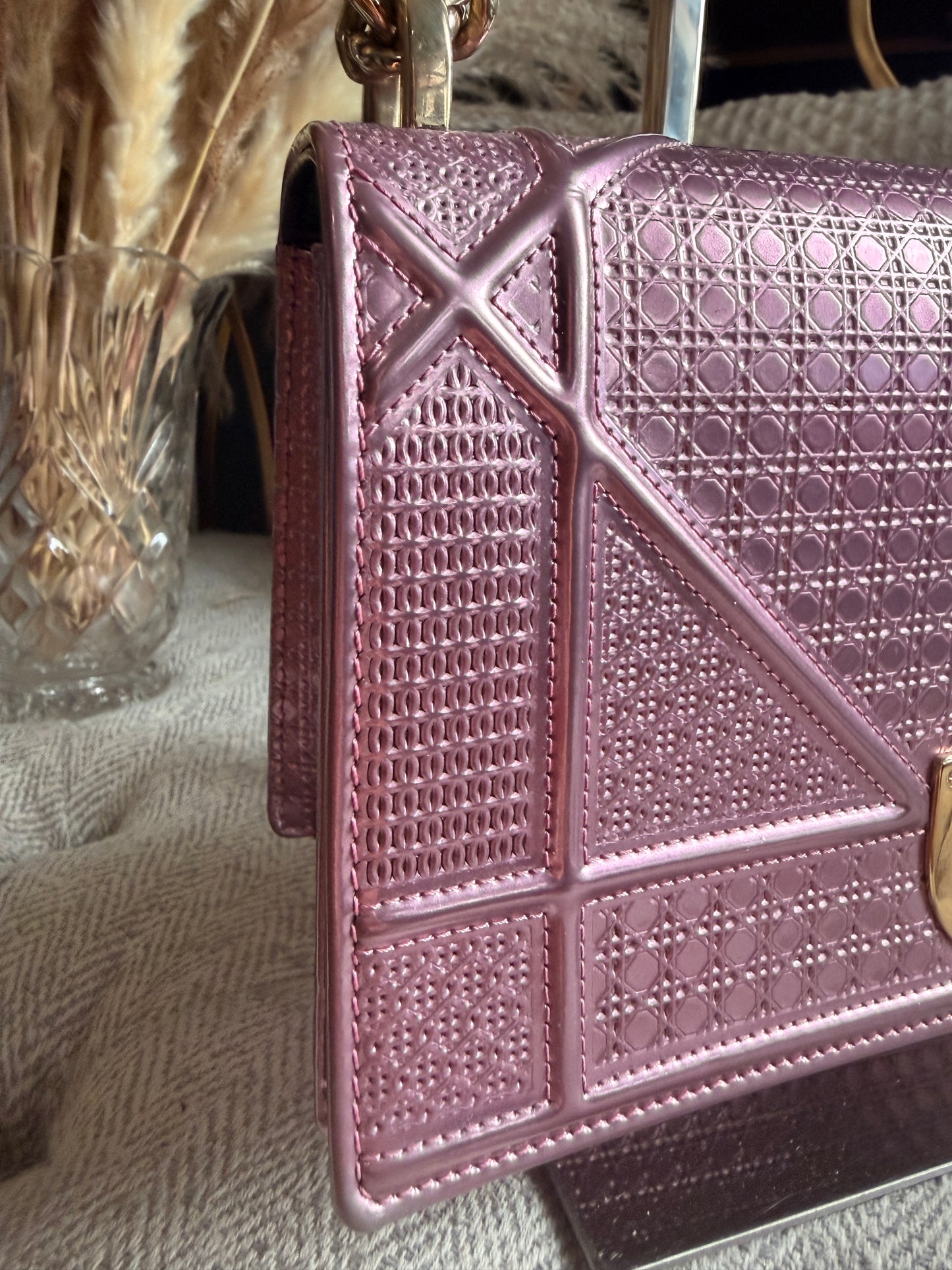 Christian Dior Diorama in Small-Metallic Pink