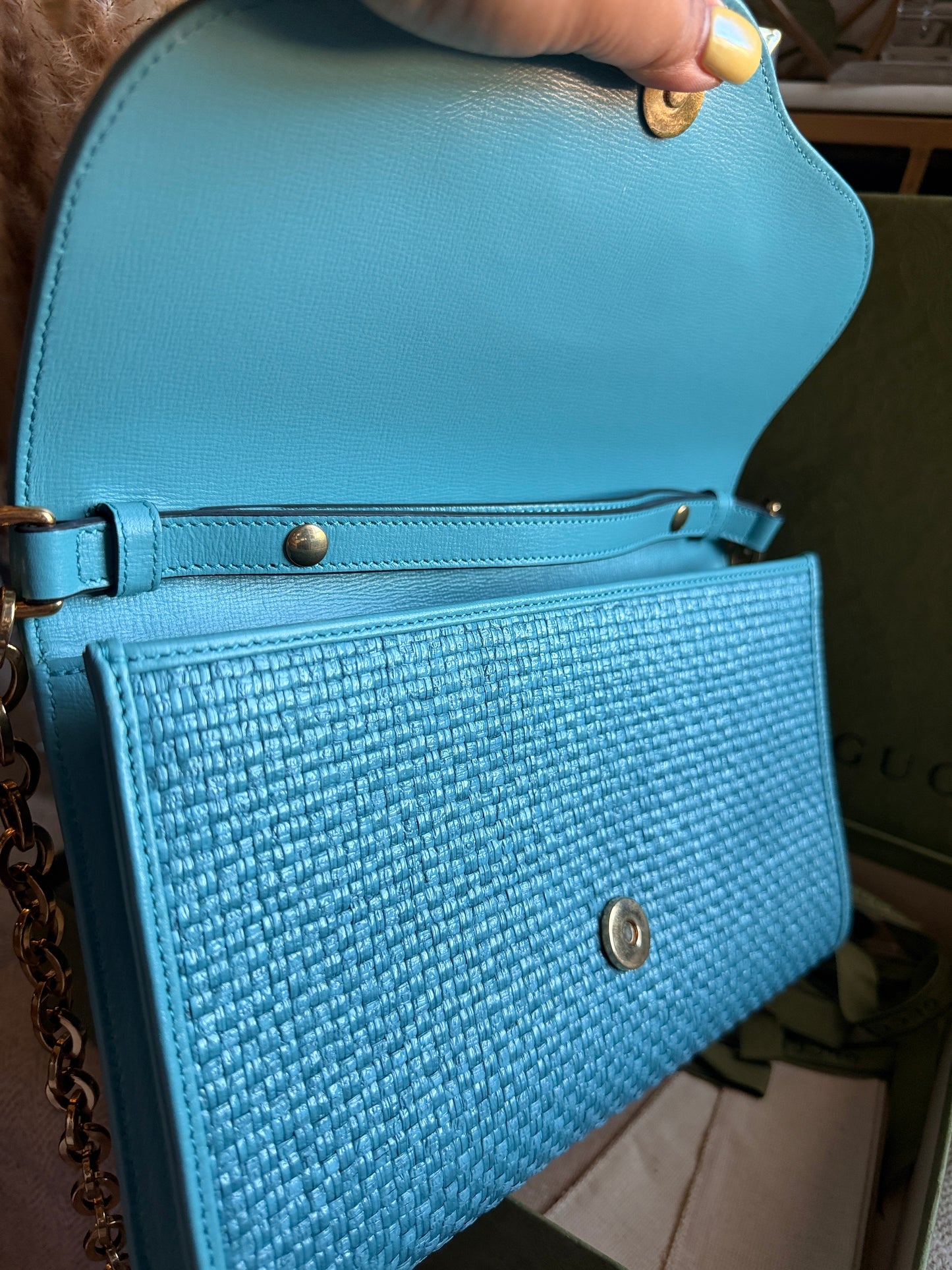 Gucci 1955 Horsebit Raffia Bag-NEW in Box