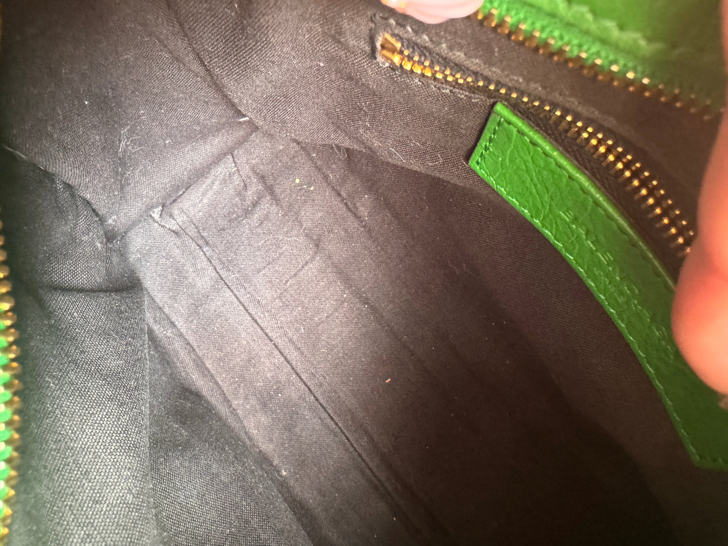 Balenciaga Mini City in Green with Gold Hardware