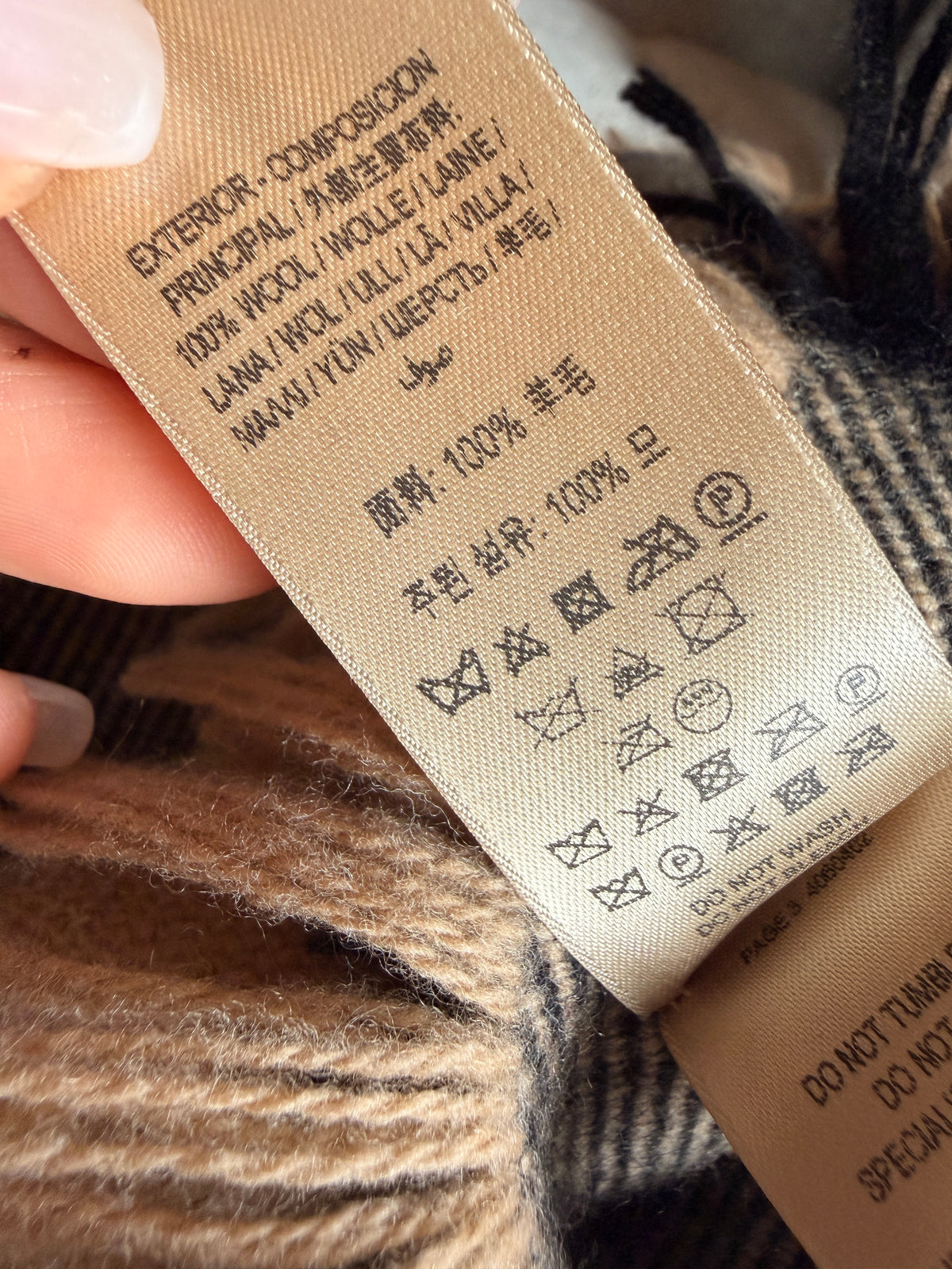Burberry wool scarf half mega check fringe 230x25cm