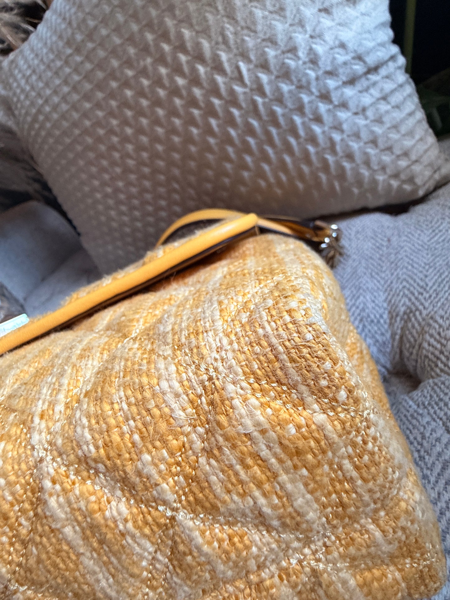 Kate Spade Quilted Chain-Handle Shoulder Bag in Mustard Yellow