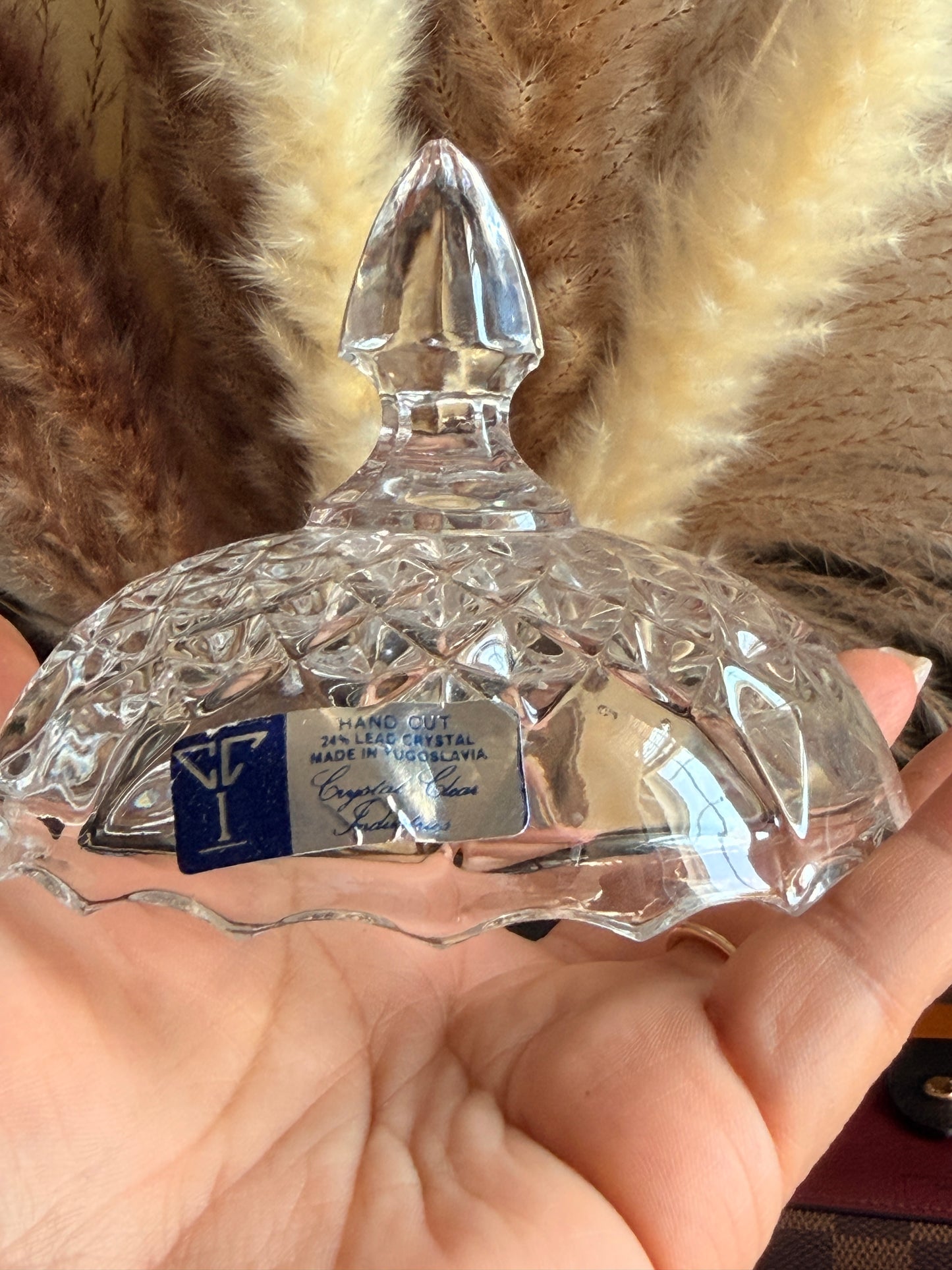 Handcut 24% Lead Crystal Made in Yugoslavia
