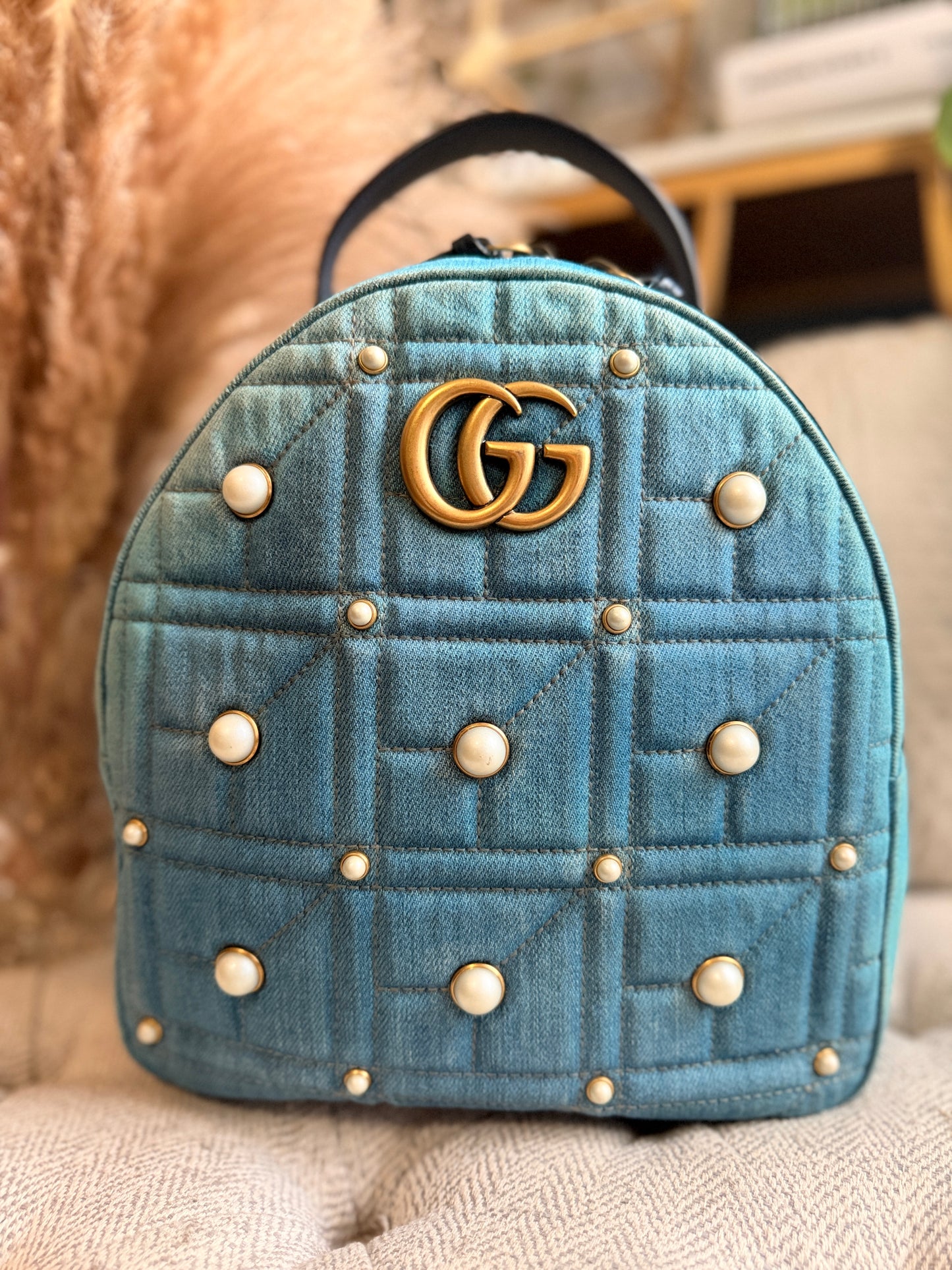 GUCCI Marmont Denim Backpack