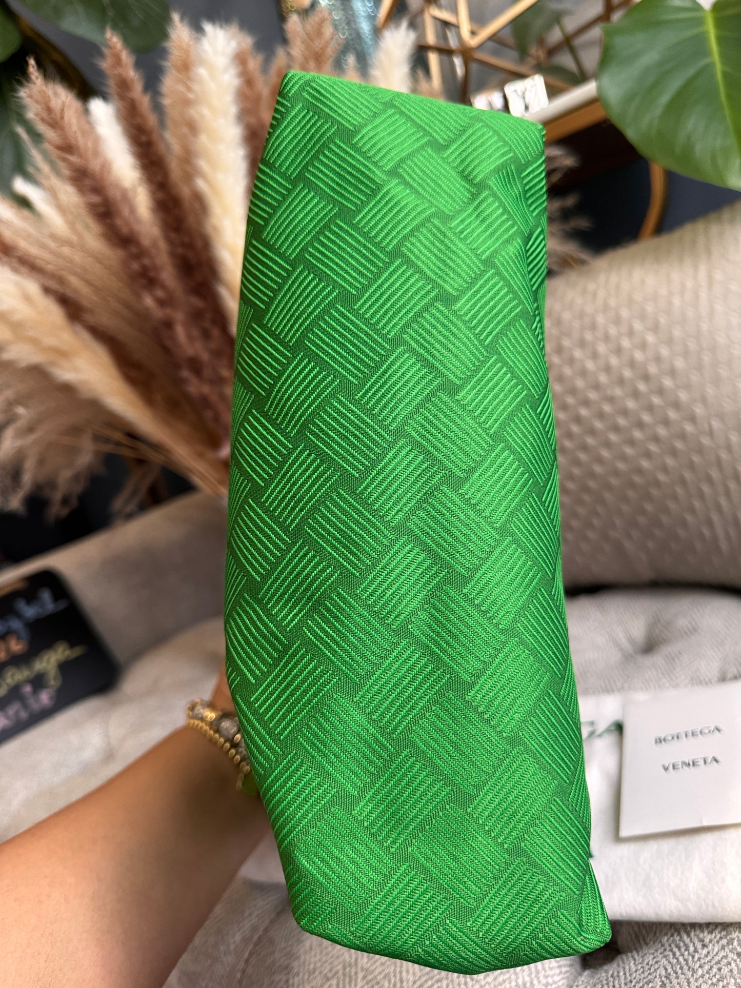 Bottega Veneta Intrecciato Jaquard Twill Pouch