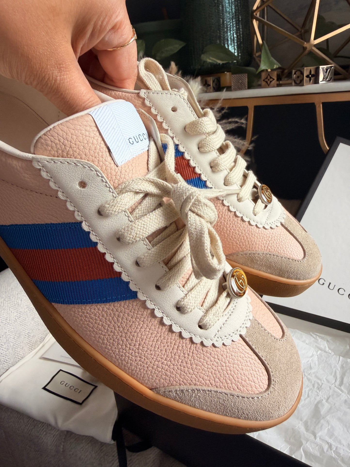 NEW in BOX Gucci G74 Web Sneakers