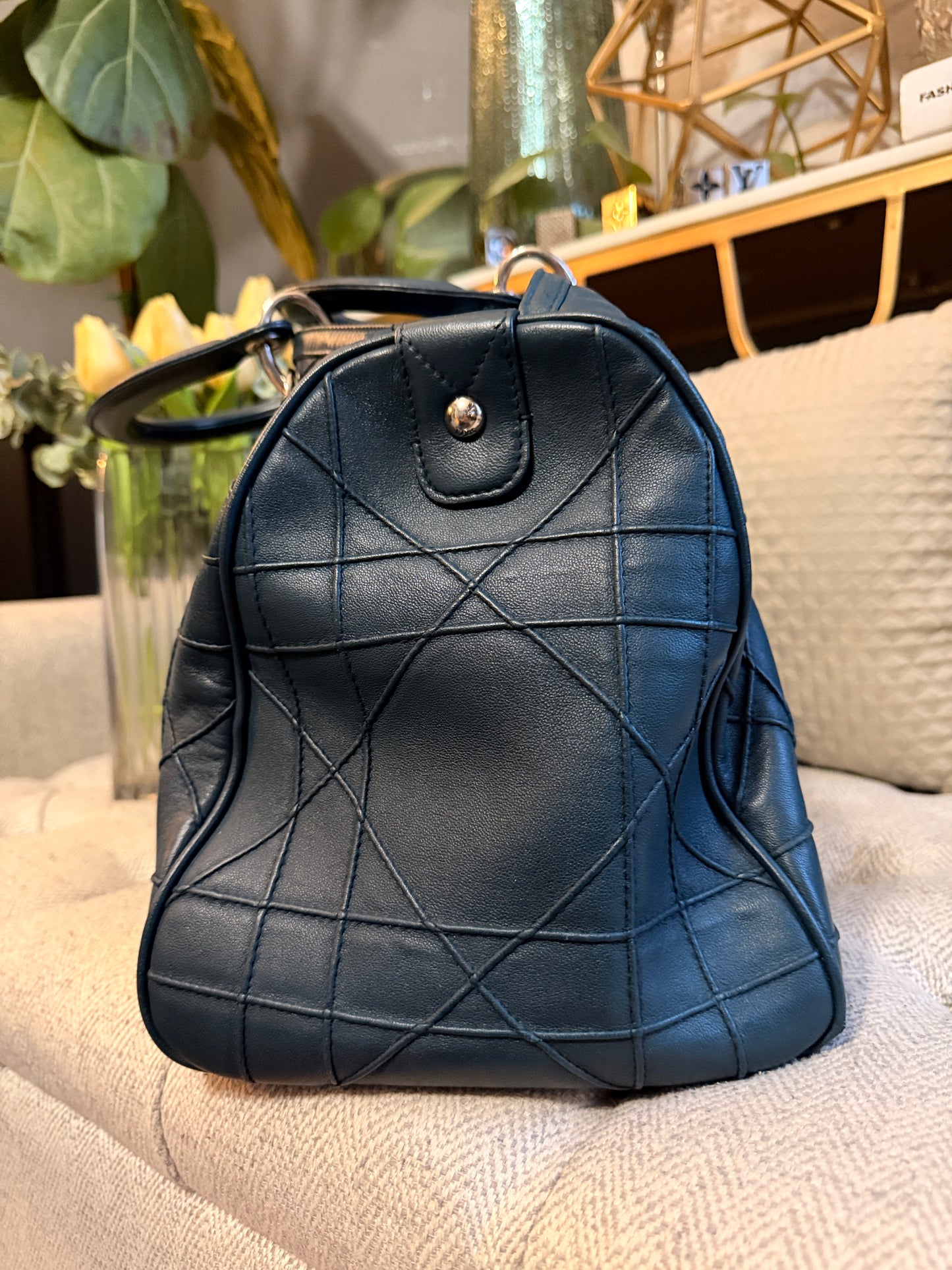 Dior Granville Leather Boston Bag